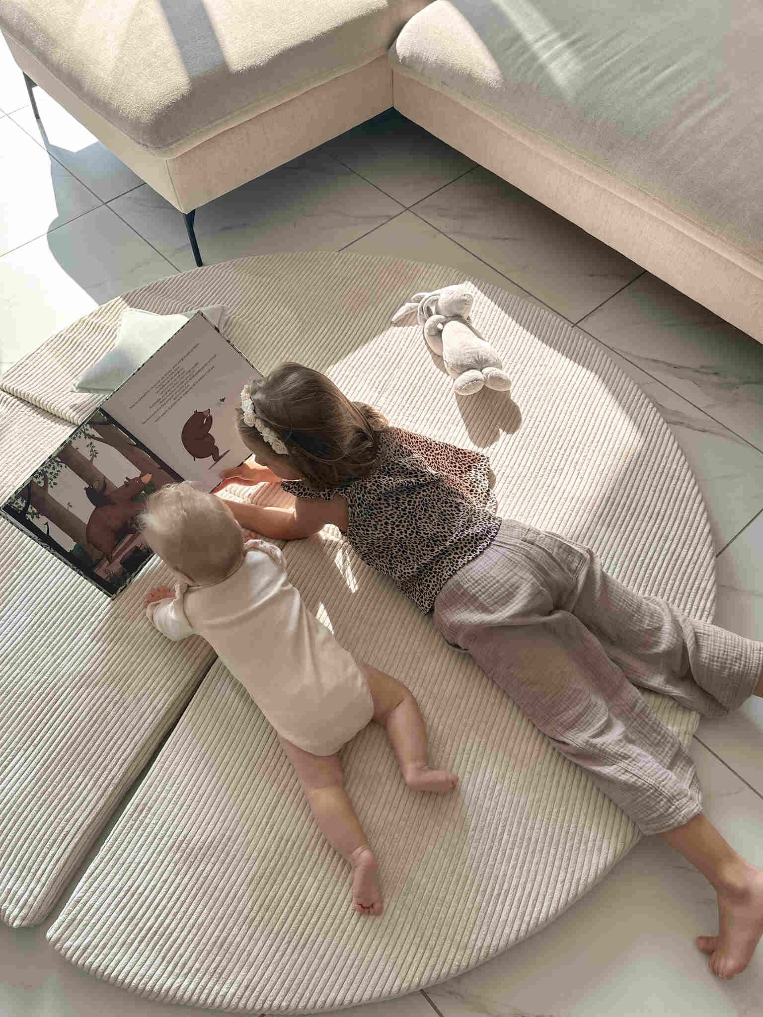 160cm Play Mat for Baby, Round Foldable Corduroy