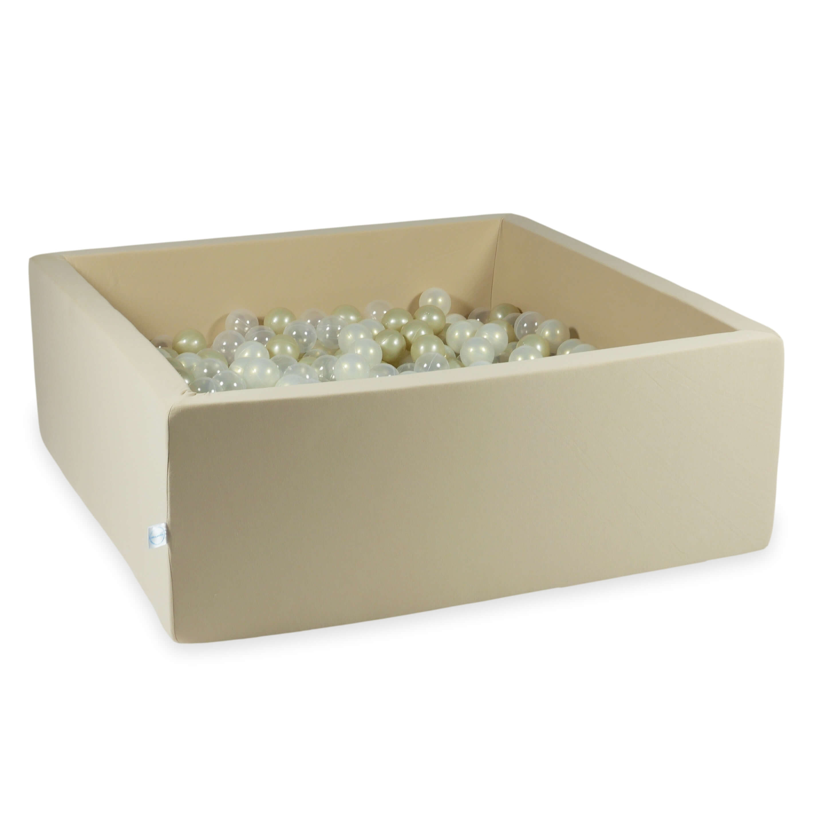 Square ball pit 110x110x40 cm in beige, 600 balls