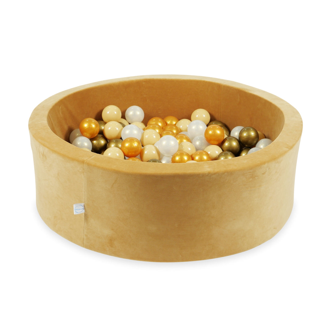 Ball pool in soft velvet caramel 90x30 cm with 200 balls