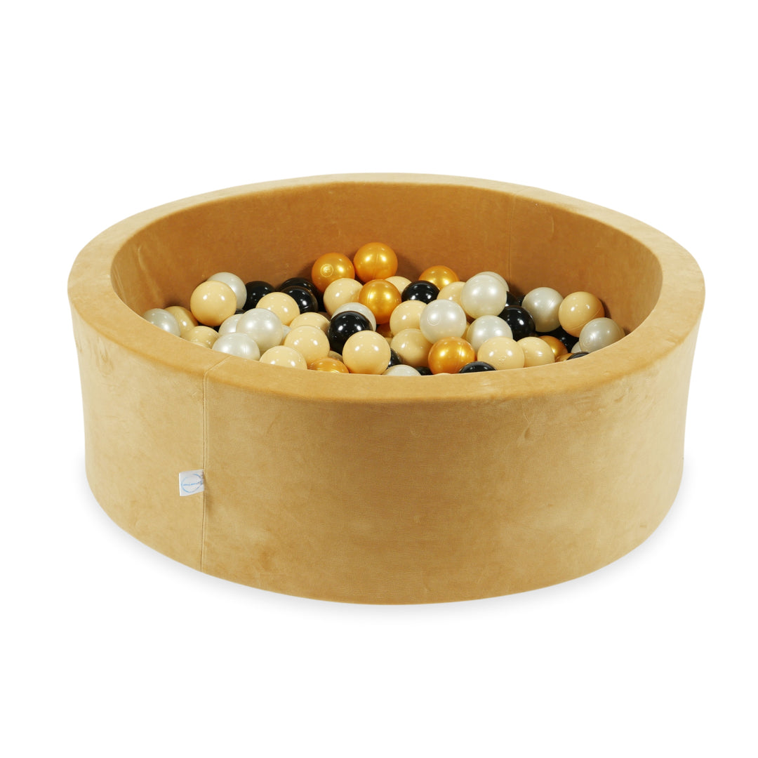 Ball pool in soft velvet caramel 90x30 cm with 200 balls