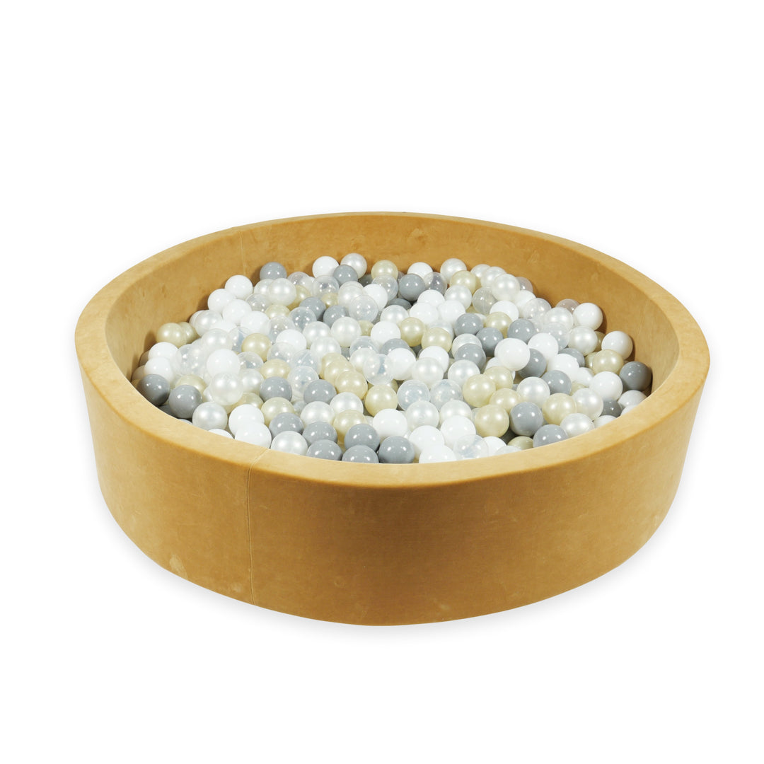 Caramel soft velvet ball pit 130x30 cm with 600 balls