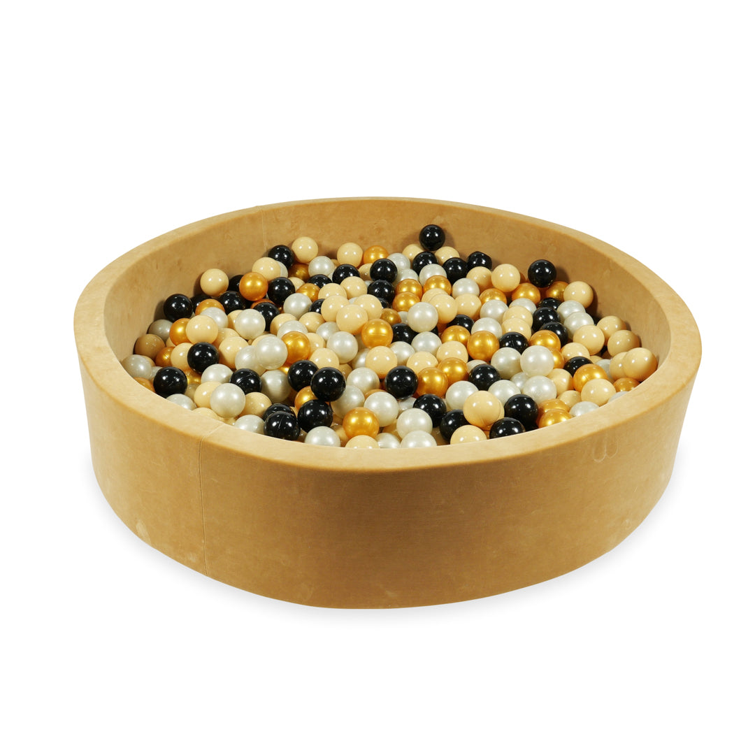 Caramel soft velvet ball pit 130x30 cm with 600 balls