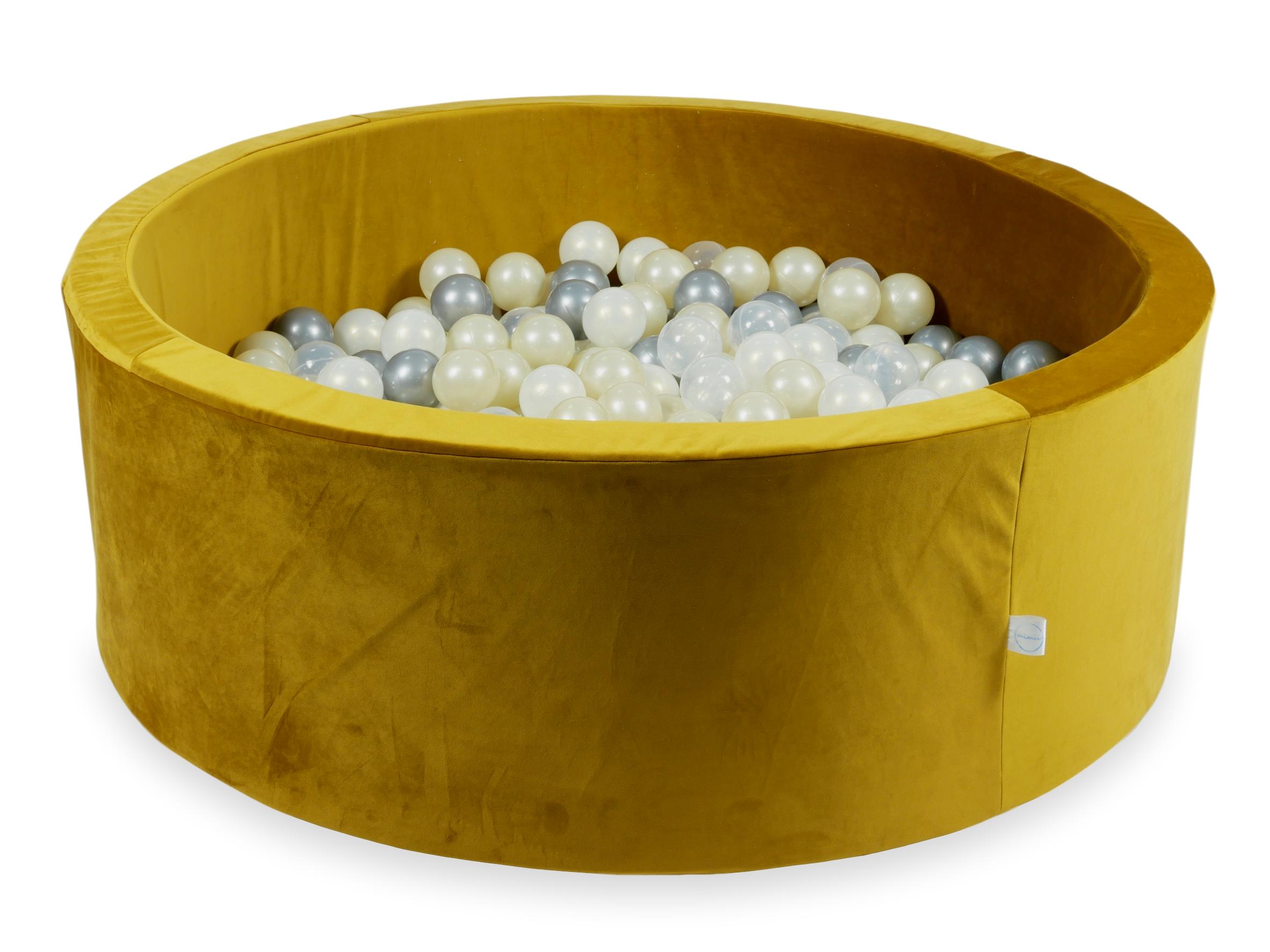 Ball Pit in velvet velvet gold 110x40 cm with 500 balls