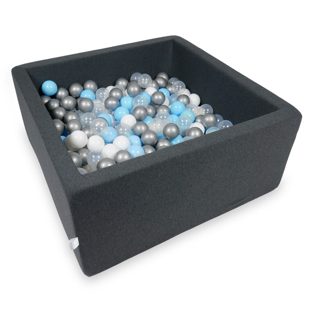 Square ball pit 90x90x40 cm in Graphite, 400 balls
