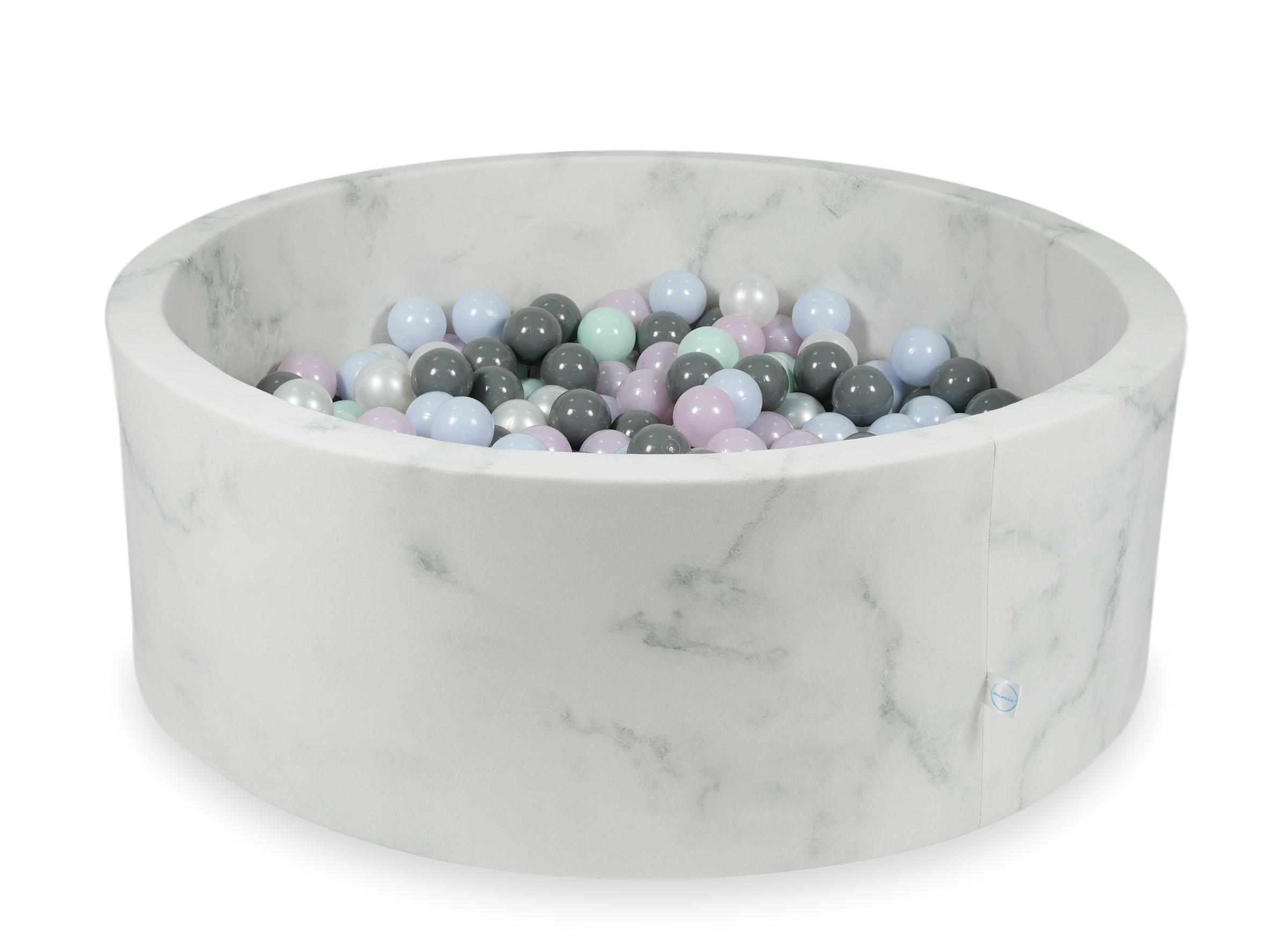 Ball Pit in velvet Marble 110x40 cm with 500 balls