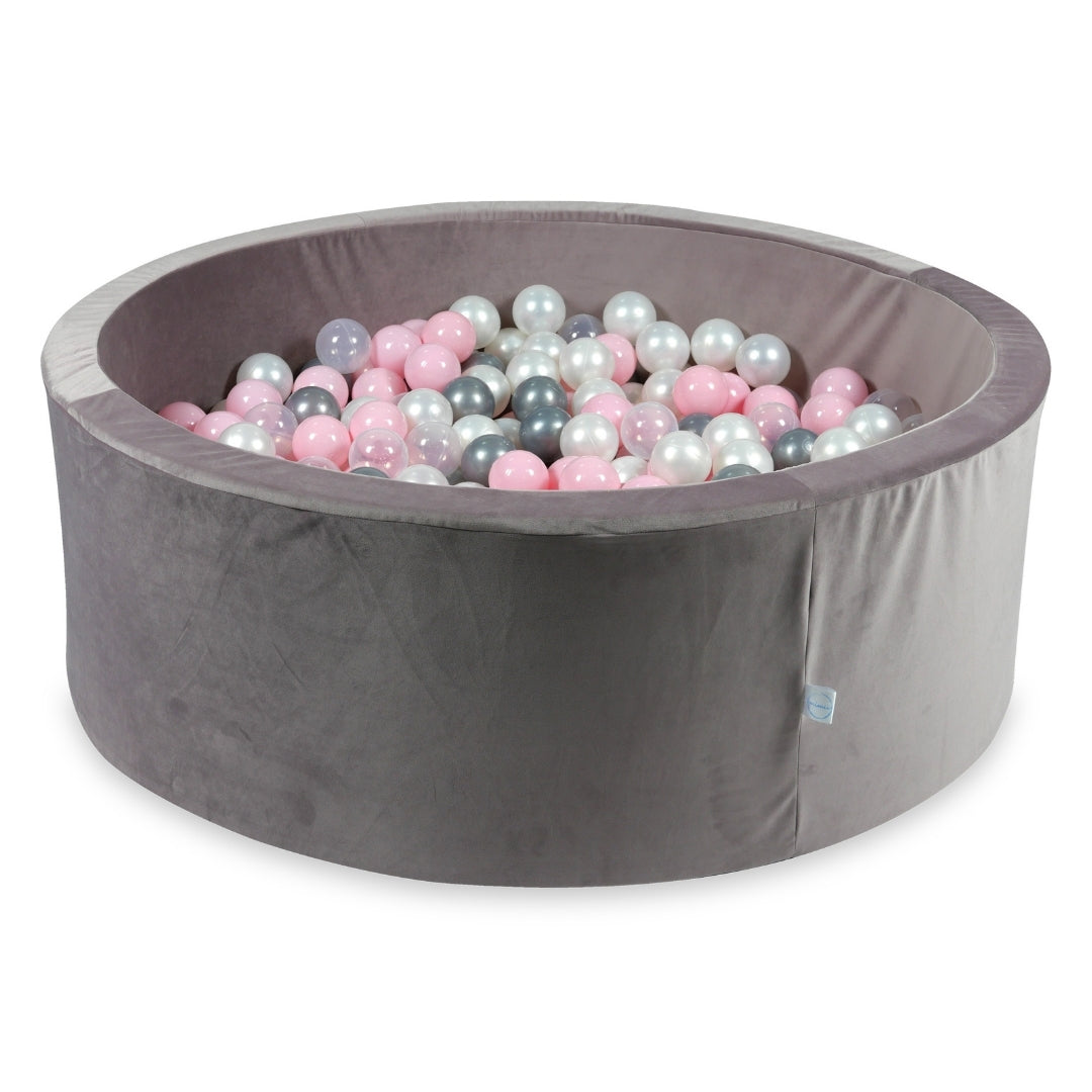 Ball Pit in velvet velvet lilac 110x40 cm with 500 balls