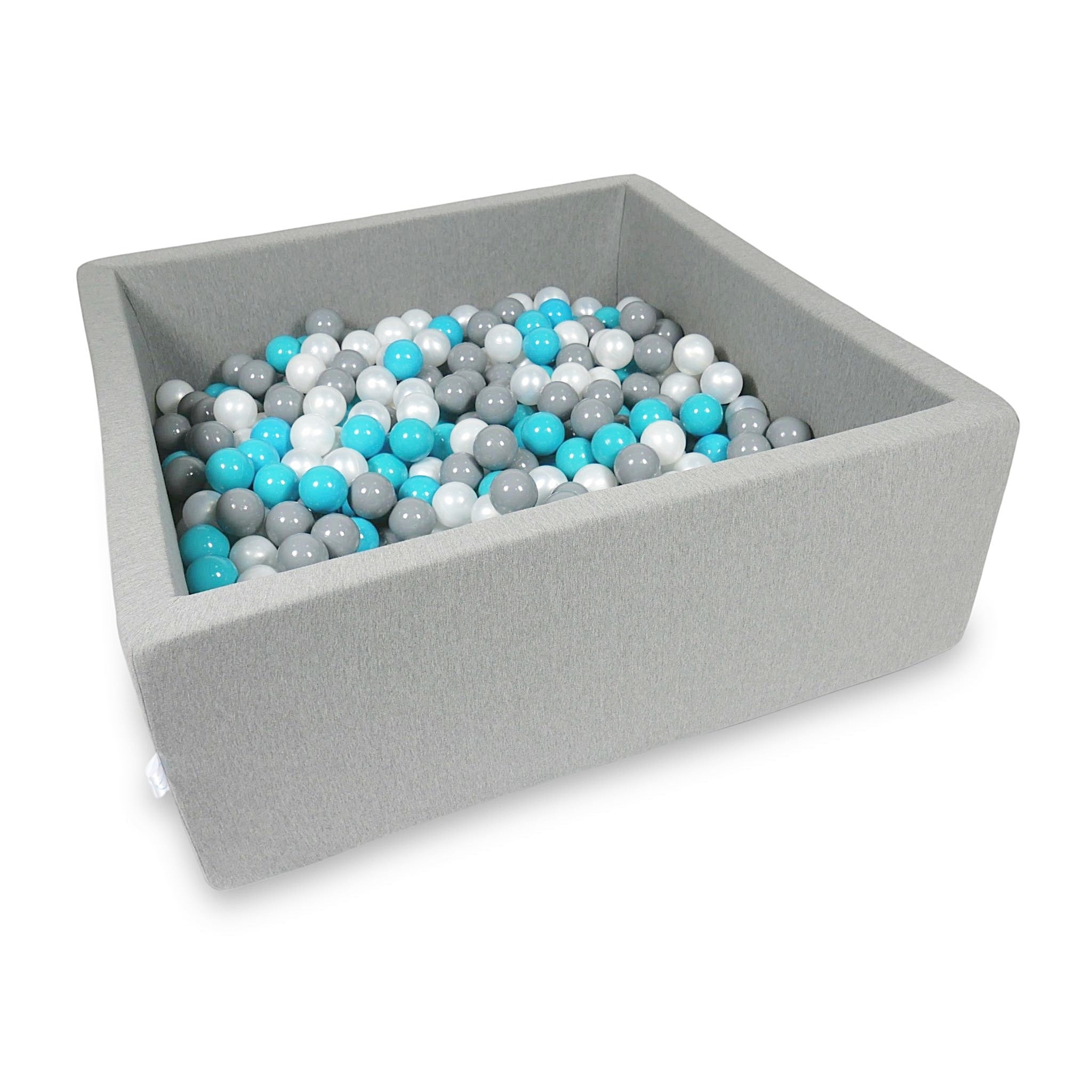 Square ball pit 110x110x40 cm in gray, 600 balls
