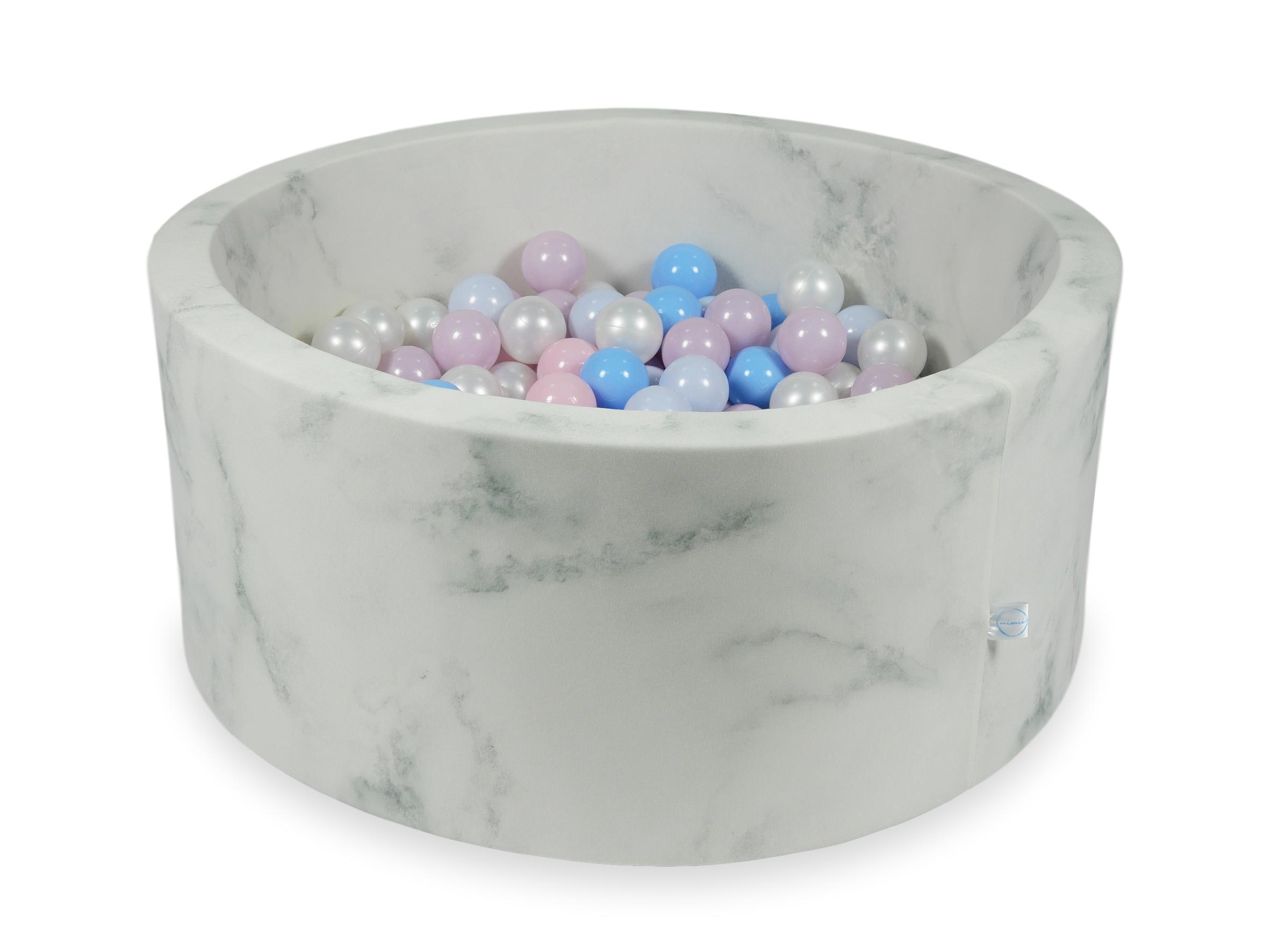 90x40 cm Velvet Marble Ball Pit with 300 Balls