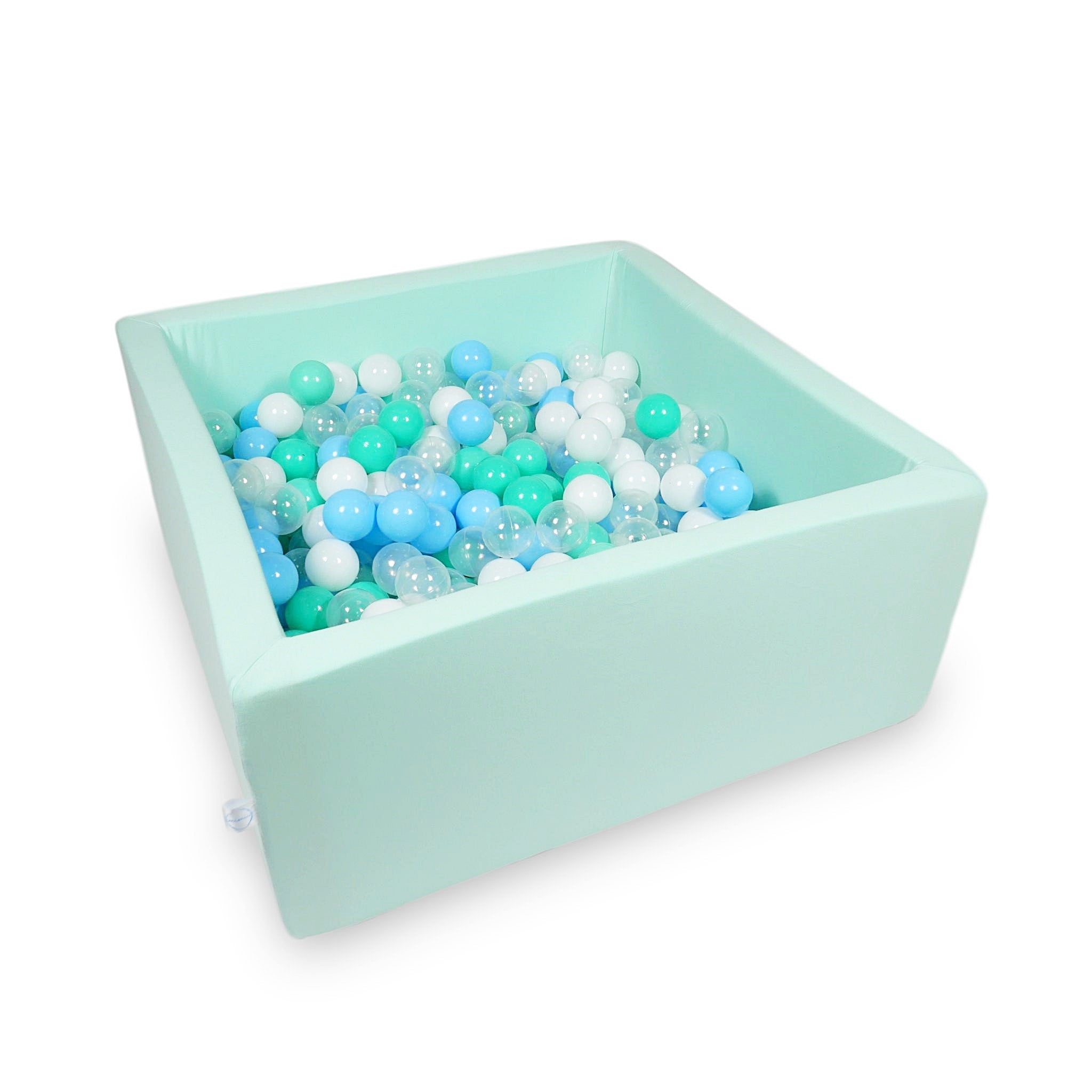 Square ball pit 90x90x40 cm in Mint, 400 balls