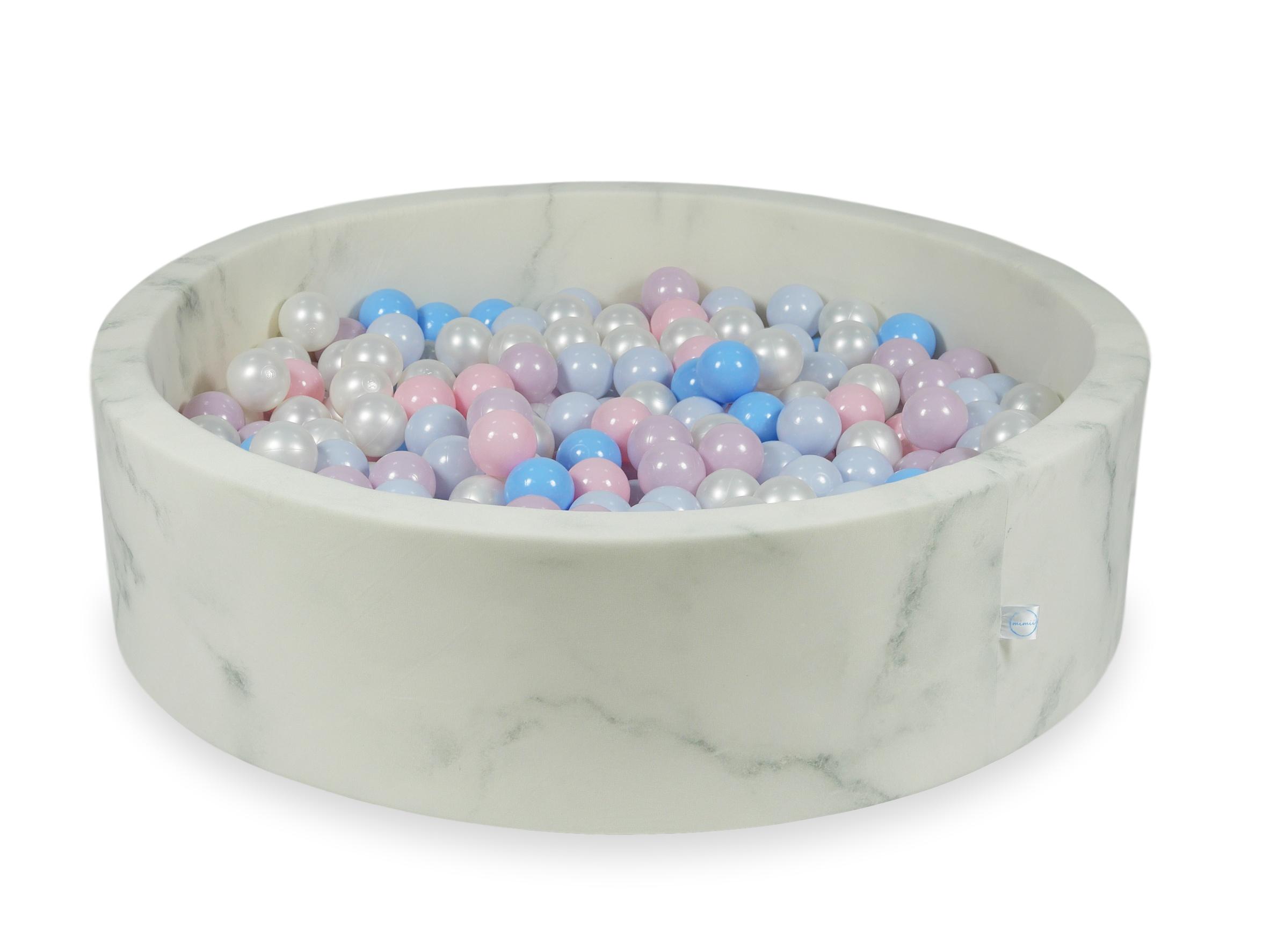 Velvet Ball Pit Marble 110x30 cm with 400 balls