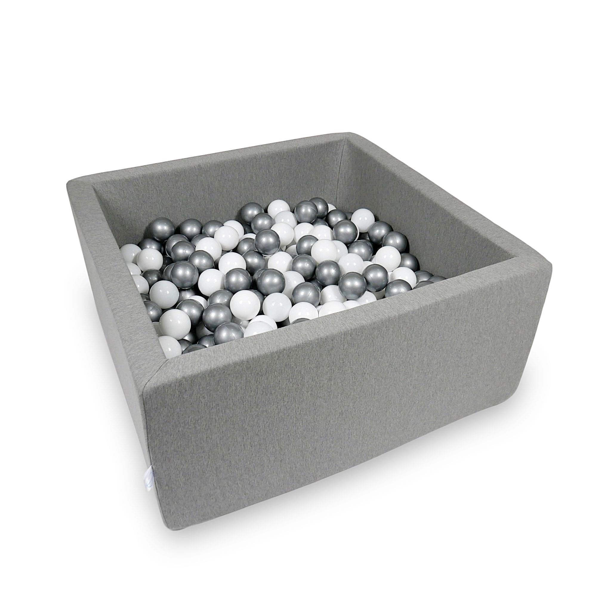Square ball pit 90x90x40 cm in Gray, 400 balls