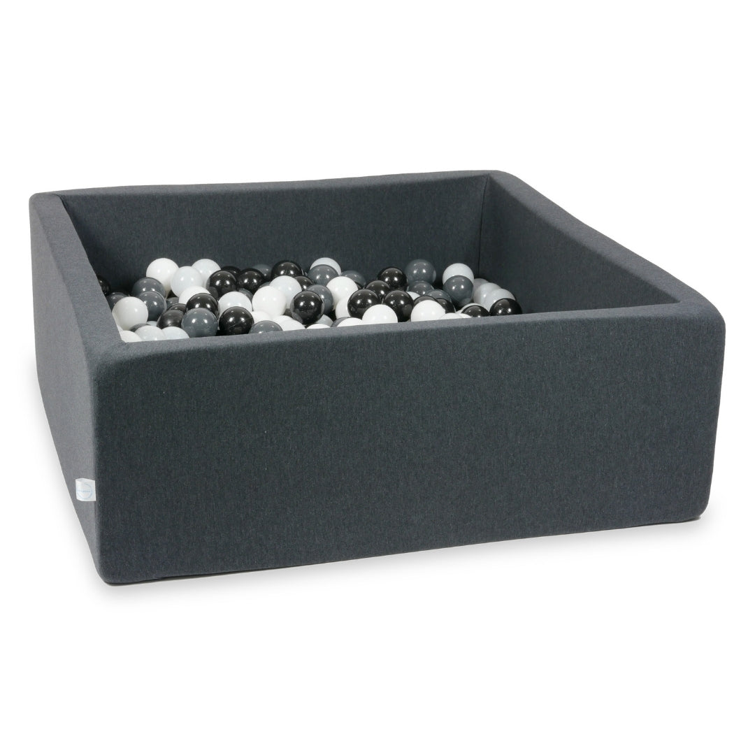 Square ball pit 110x110x40 cm in graphite, 600 balls