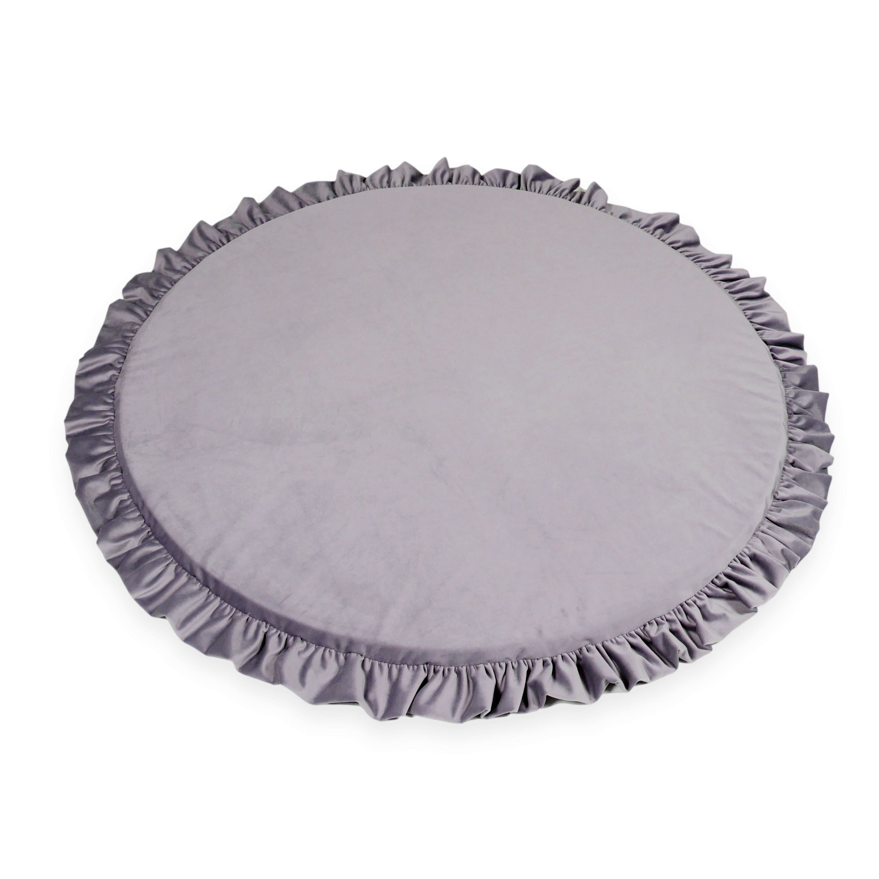 Round baby play mat 100cm with ruffle in velvet