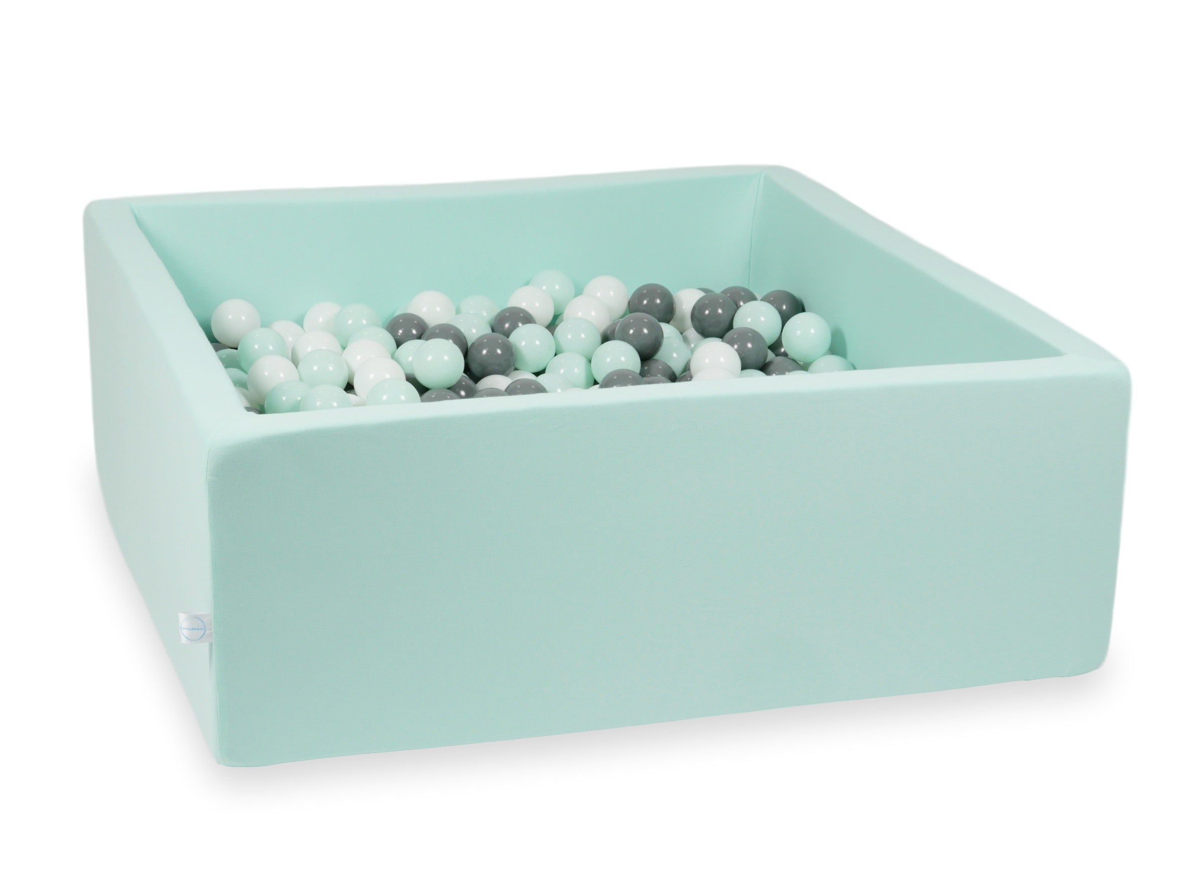 Square ball pit 110x110x40 cm in mint, 600 balls