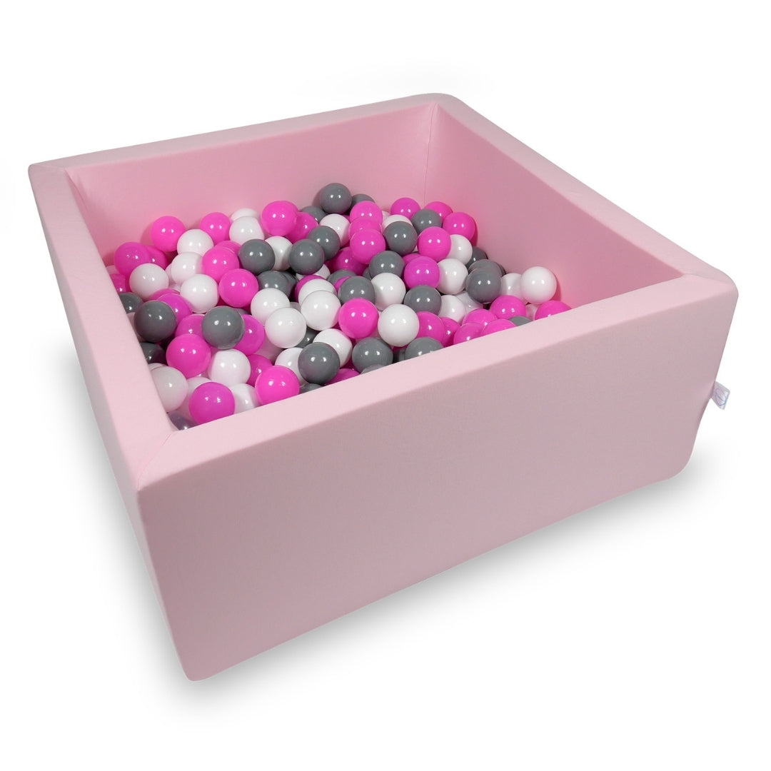 Square ball pit 90x90x40 cm in Powder Pink, 400 balls