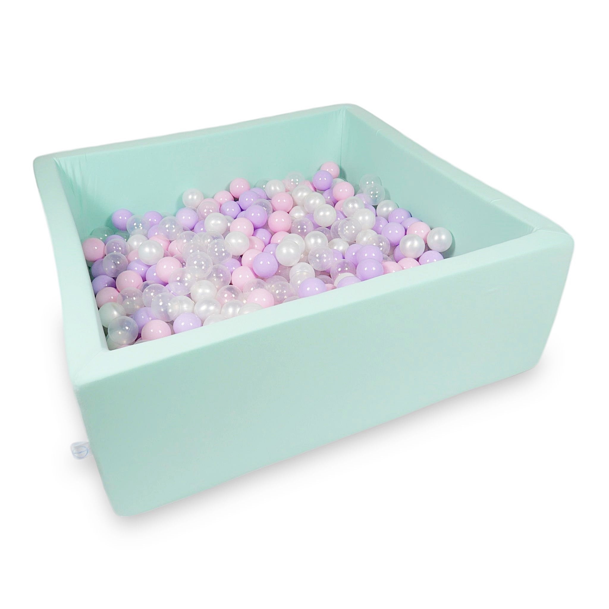Square ball pit 110x110x40 cm in mint, 600 balls