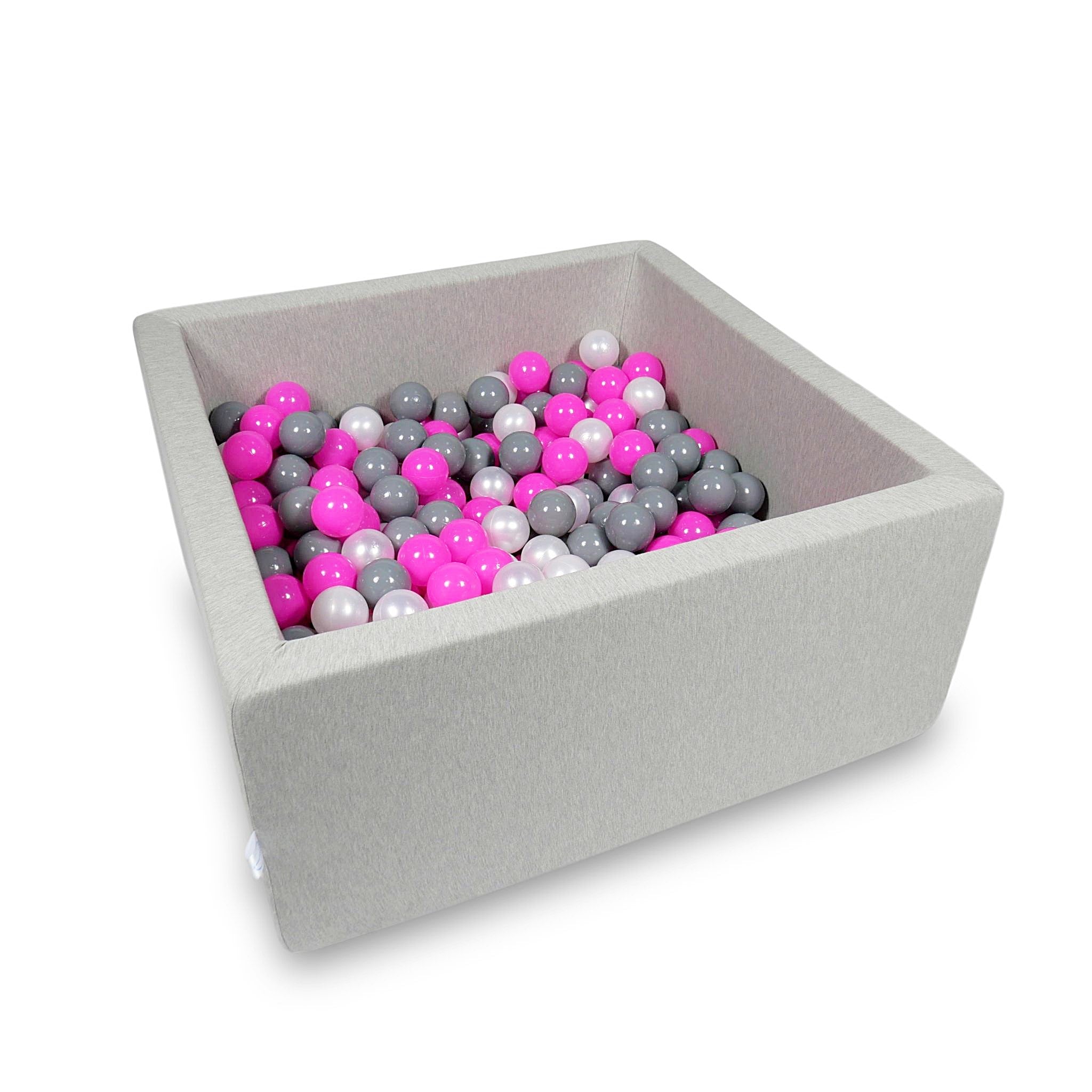 Square ball pit 90x90x40 cm in Light Gray, 400 balls