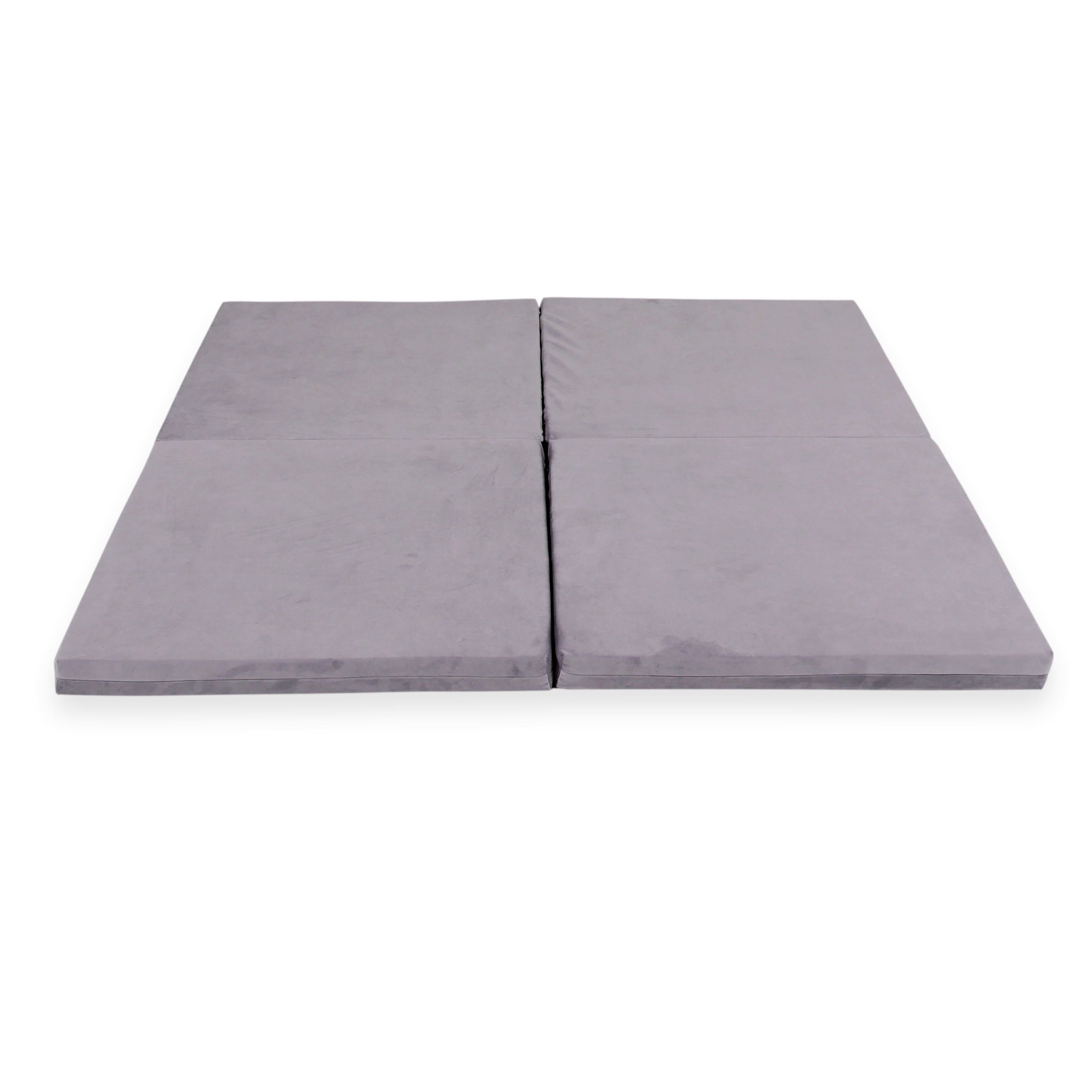Foldable square baby play mat 120 × 120 cm in velvet