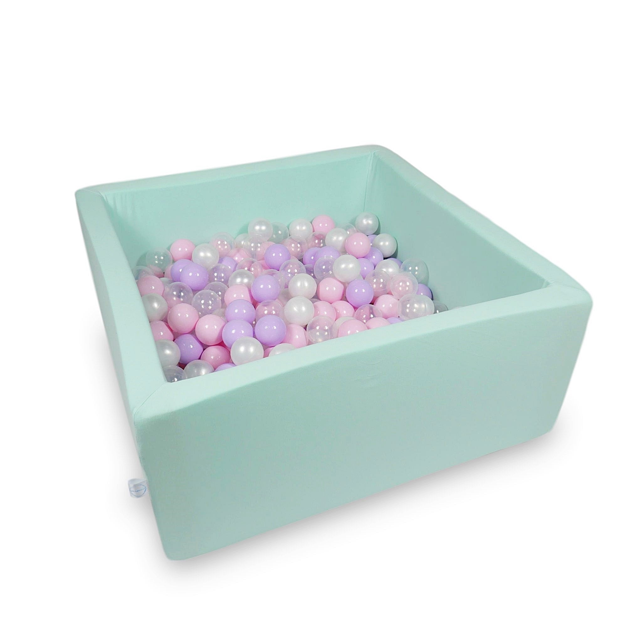 Square ball pit 90x90x40 cm in Mint, 400 balls