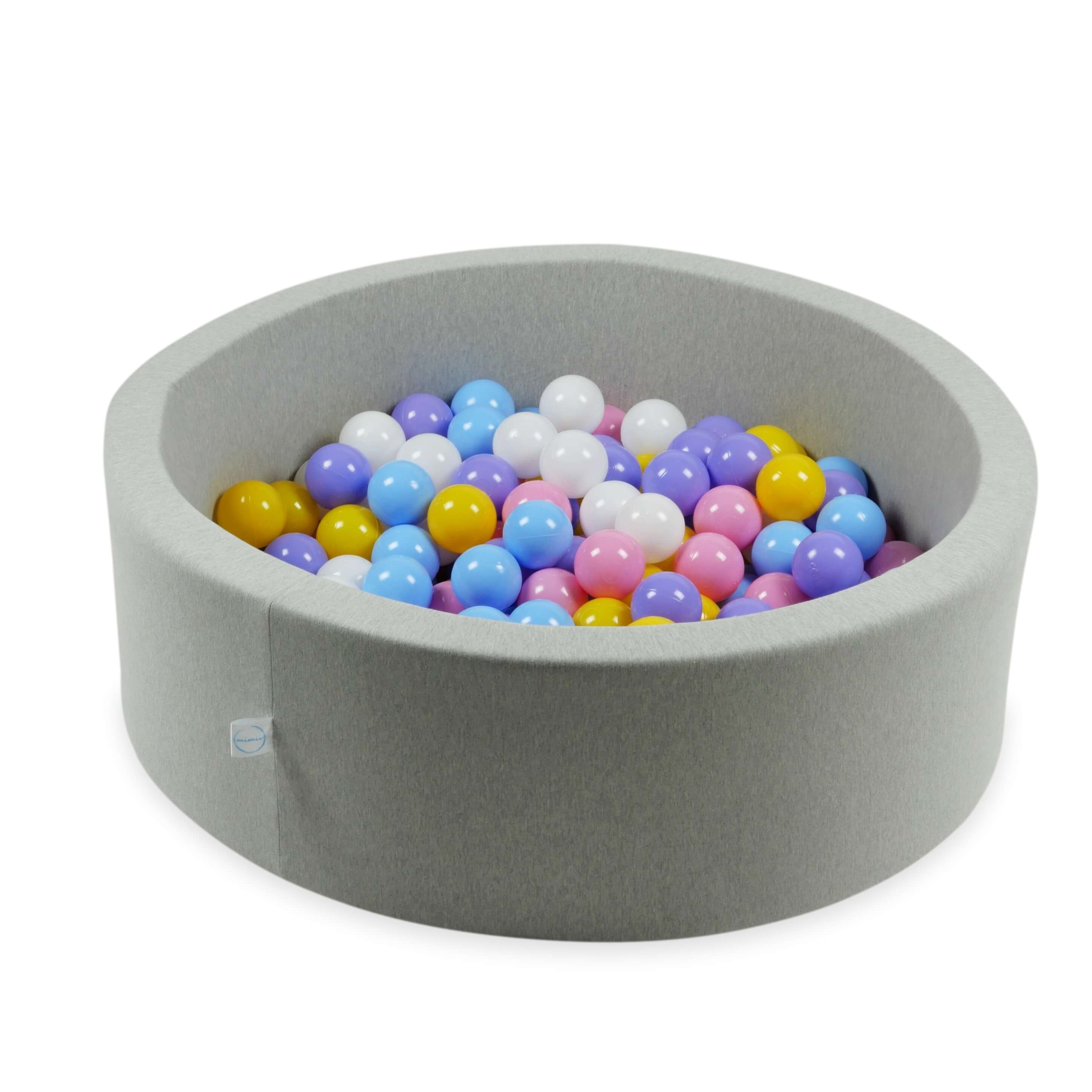 Play balls ø7cm 150 pieces white, heather, powder pink, yellow, light blue