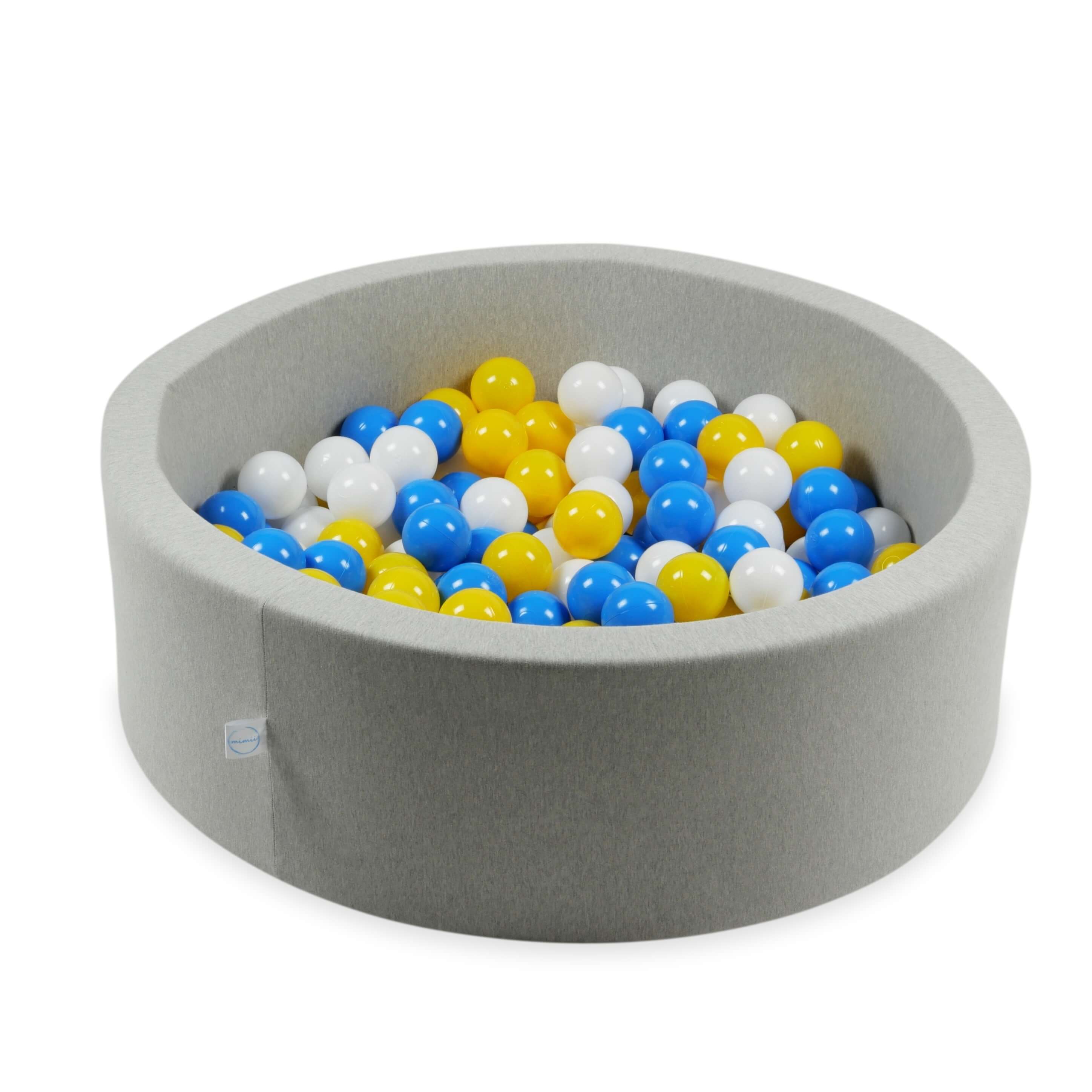 Mimii Bällebad-Bälle Ø 7 cm – 400 Stück – Gelb, Blau