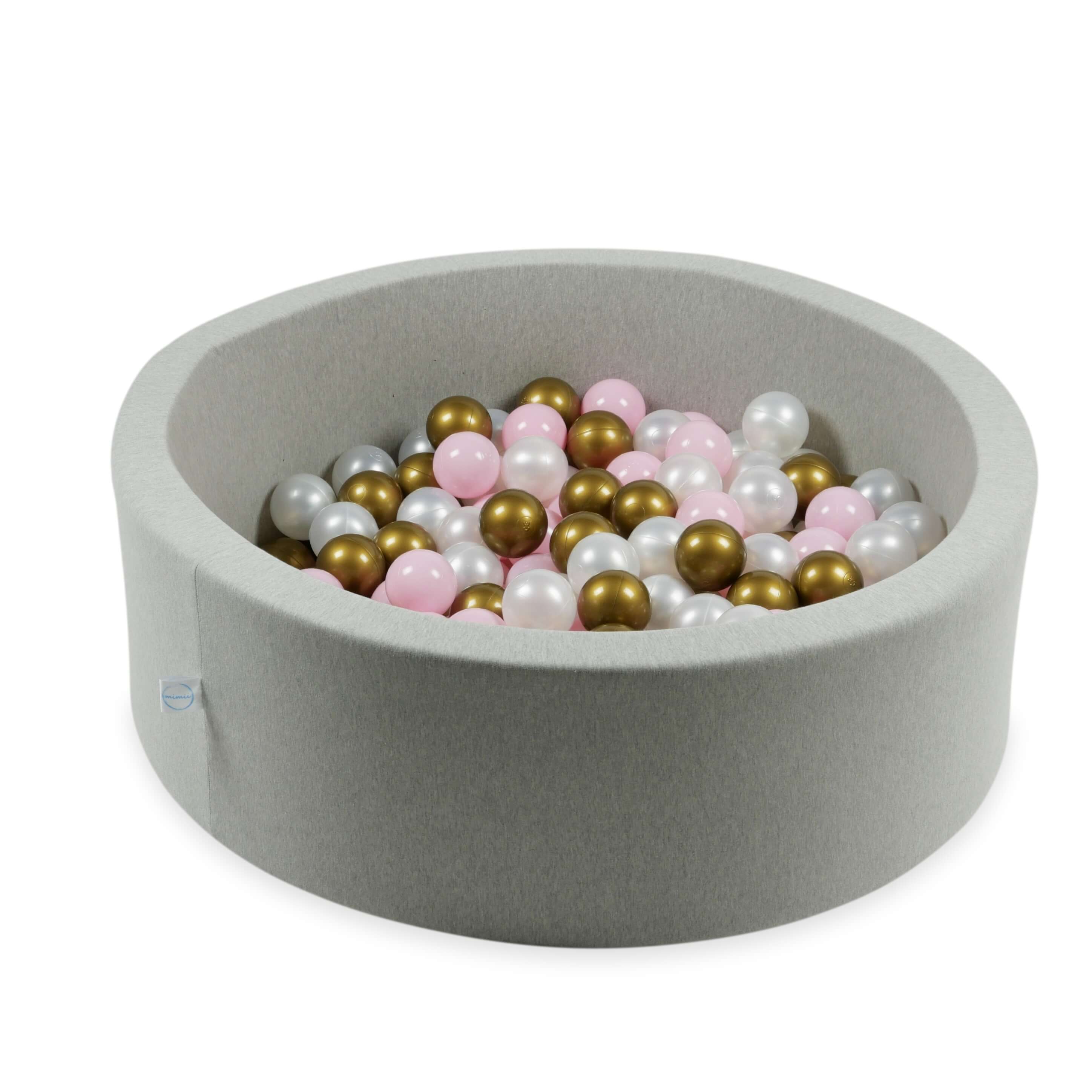 Mimii Bällebad-Bälle Ø 7 cm – 25 Stück – Hellrosa, Perlmutt, Altgold