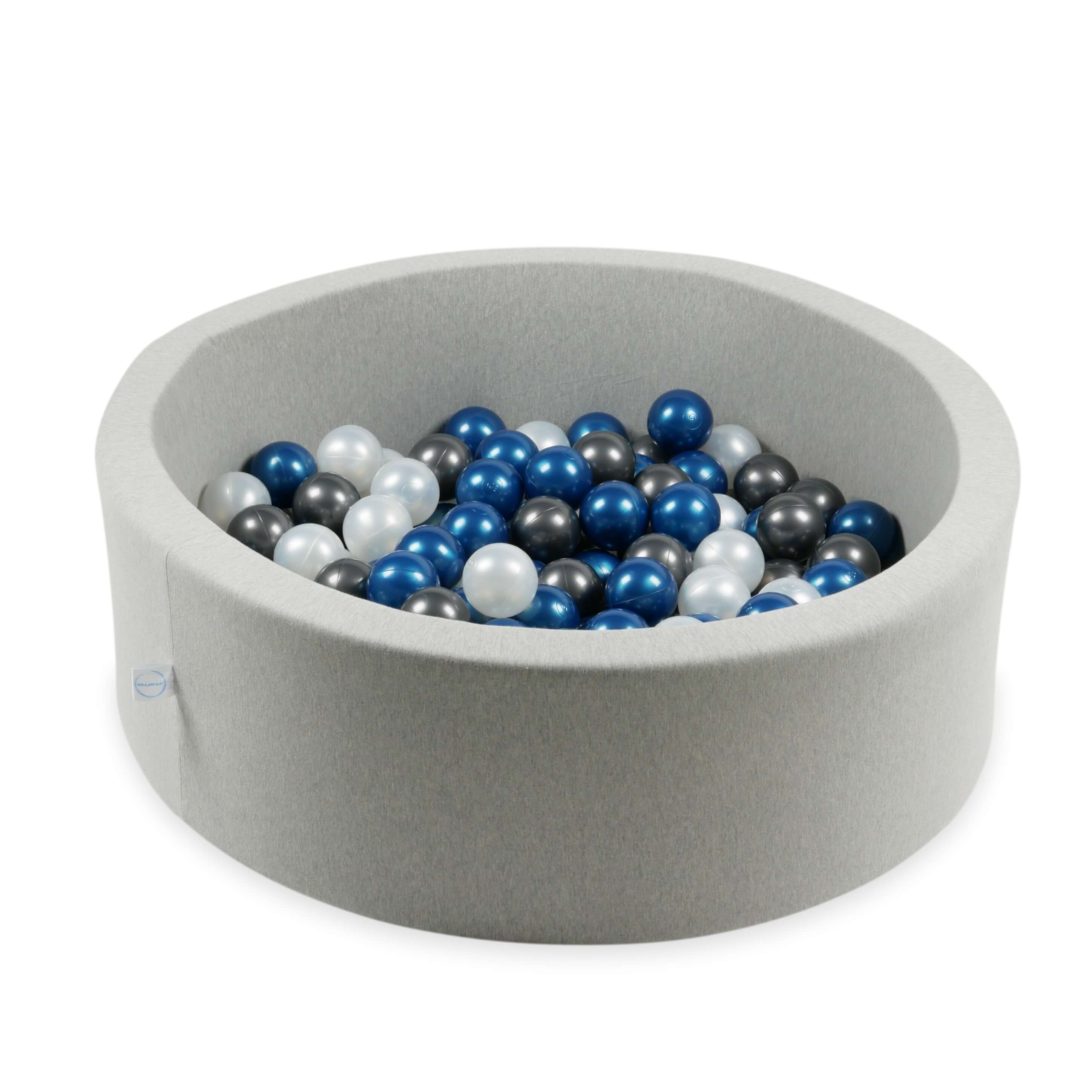 Play balls ø7cm 500 pieces pearl, metallic blue, metallic graphite