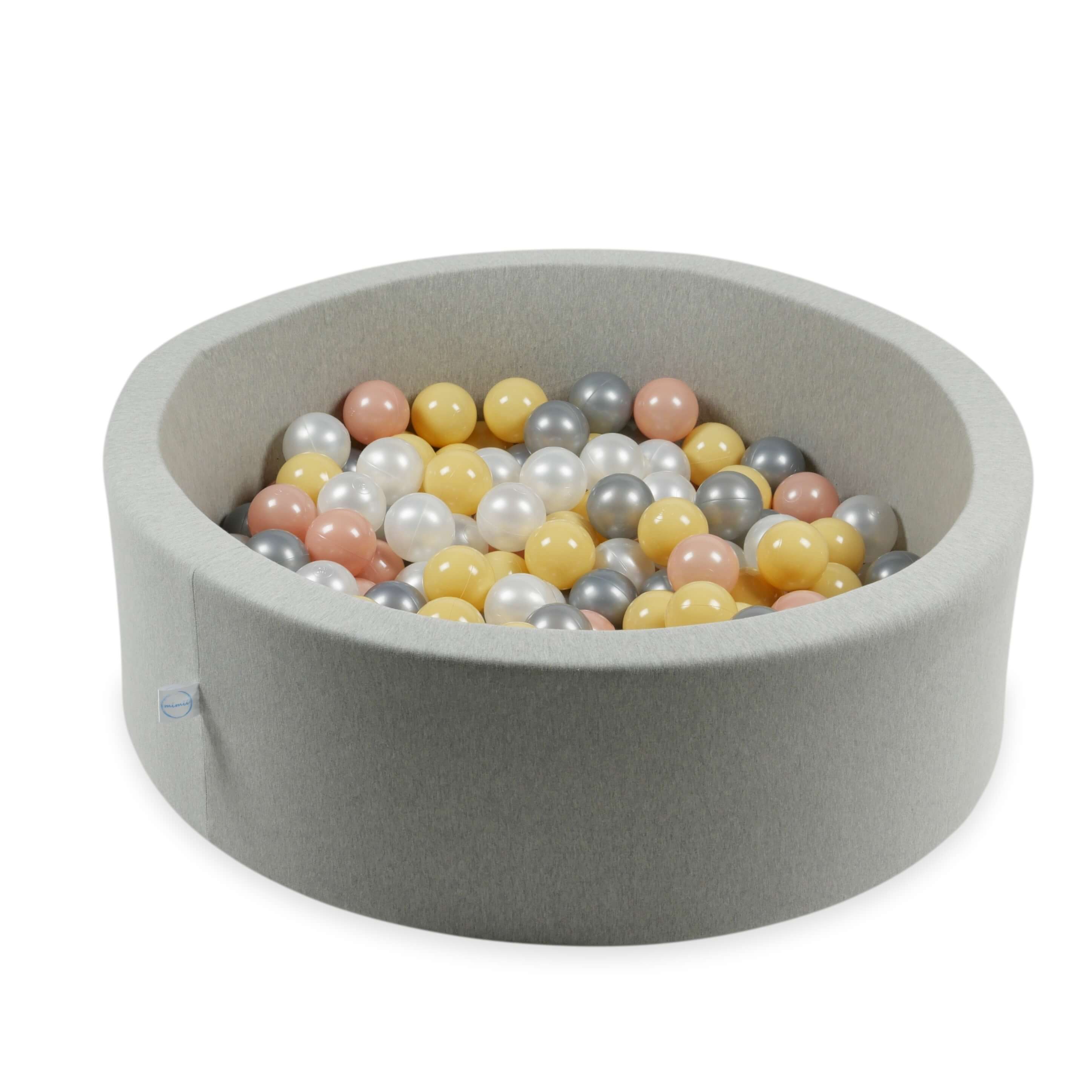 Mimii Bällebad-Bälle Ø 7 cm – 400 Stück – Perlmutt, Gold Rosa, Beige, Silber