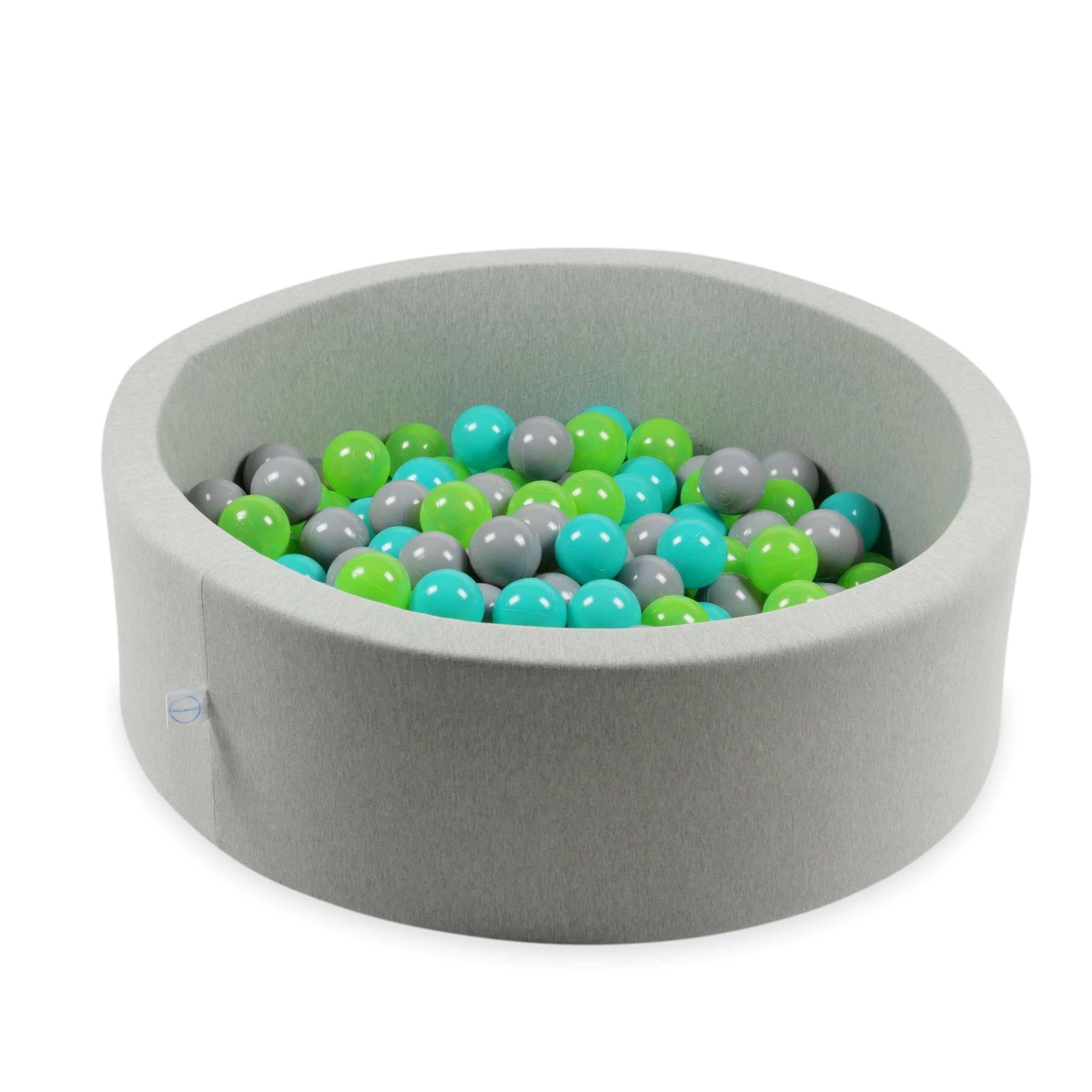 Play balls ø7cm 500 pieces gray, turquoise, celadon