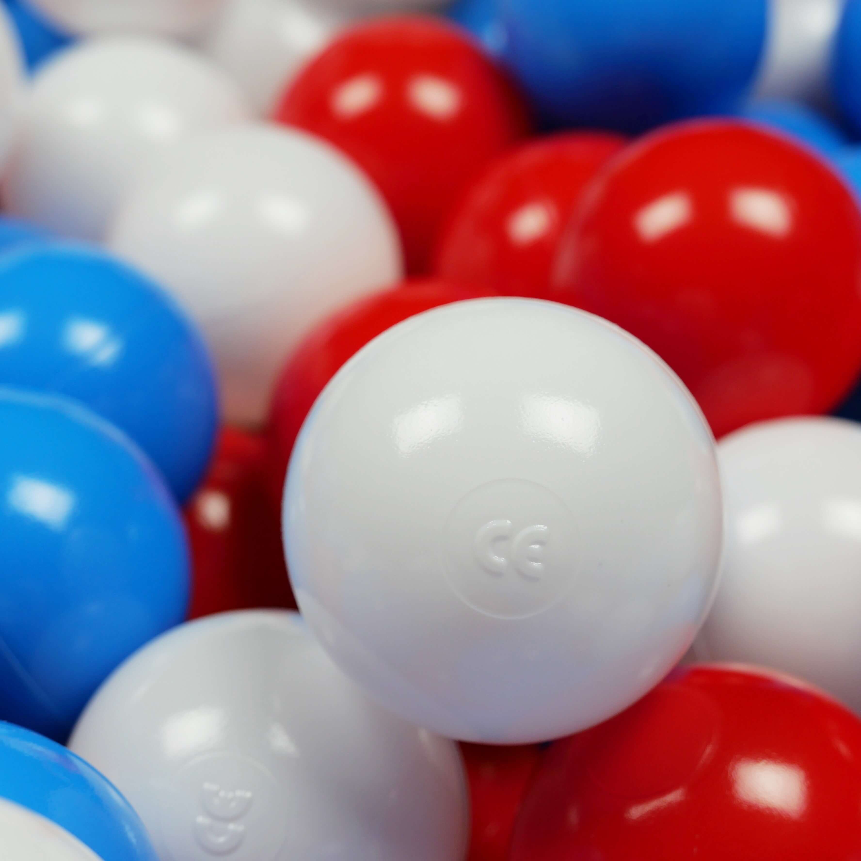 Play balls ø7cm 25 pieces white, red, blue