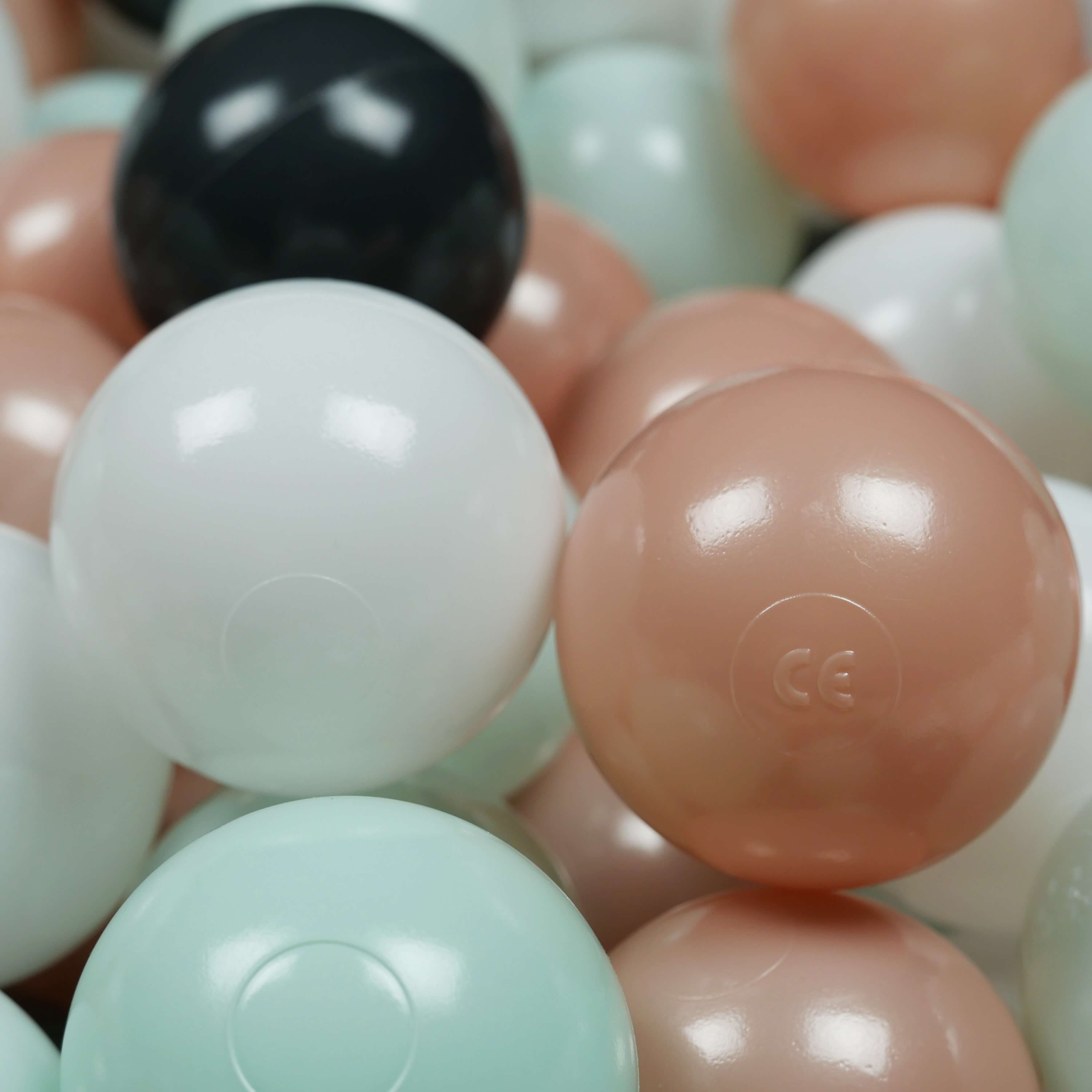 Game balls ø7cm 400 pieces white, graphite, rose gold, light mint