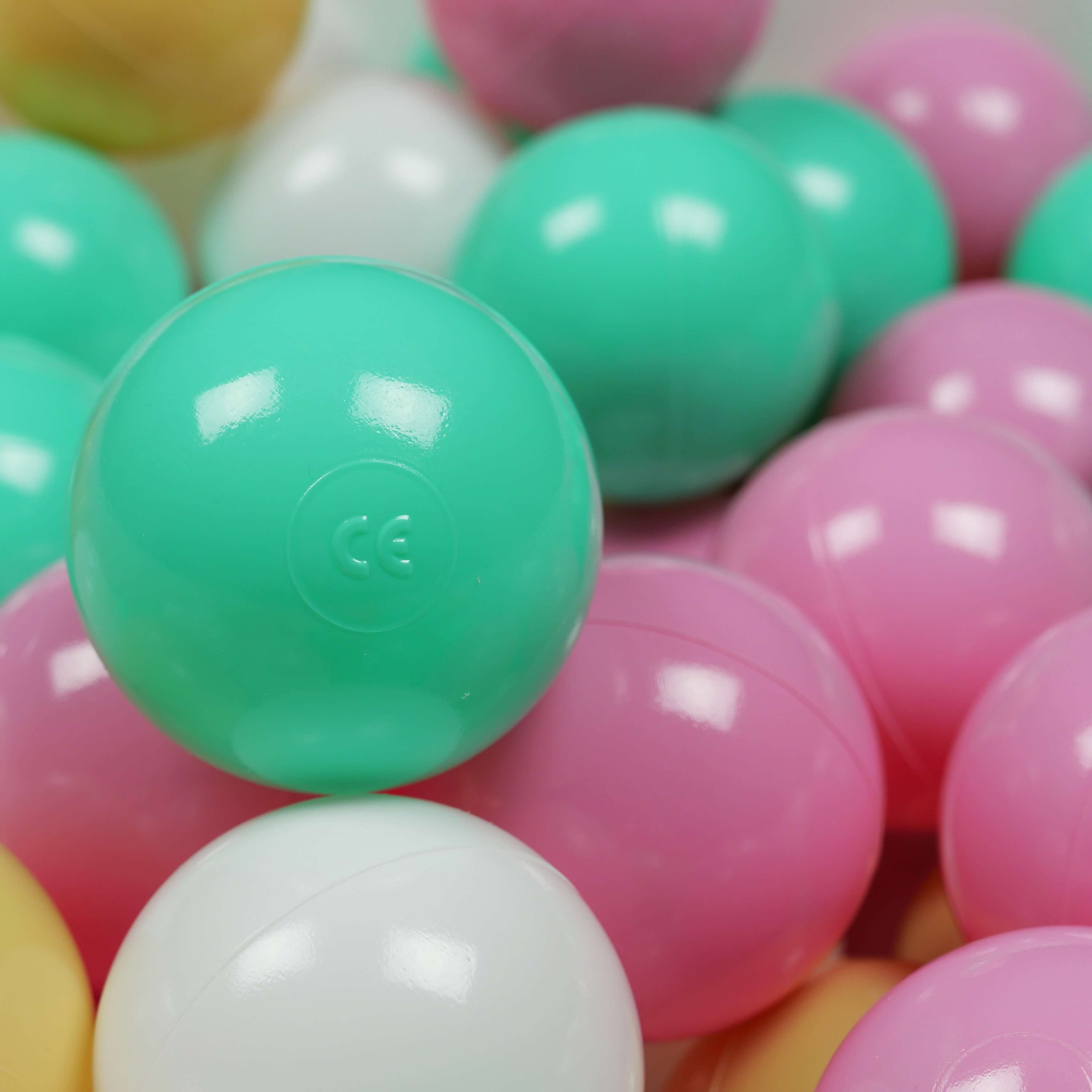 Play balls ø7cm 500 pieces white, mint, beige, dusty pink