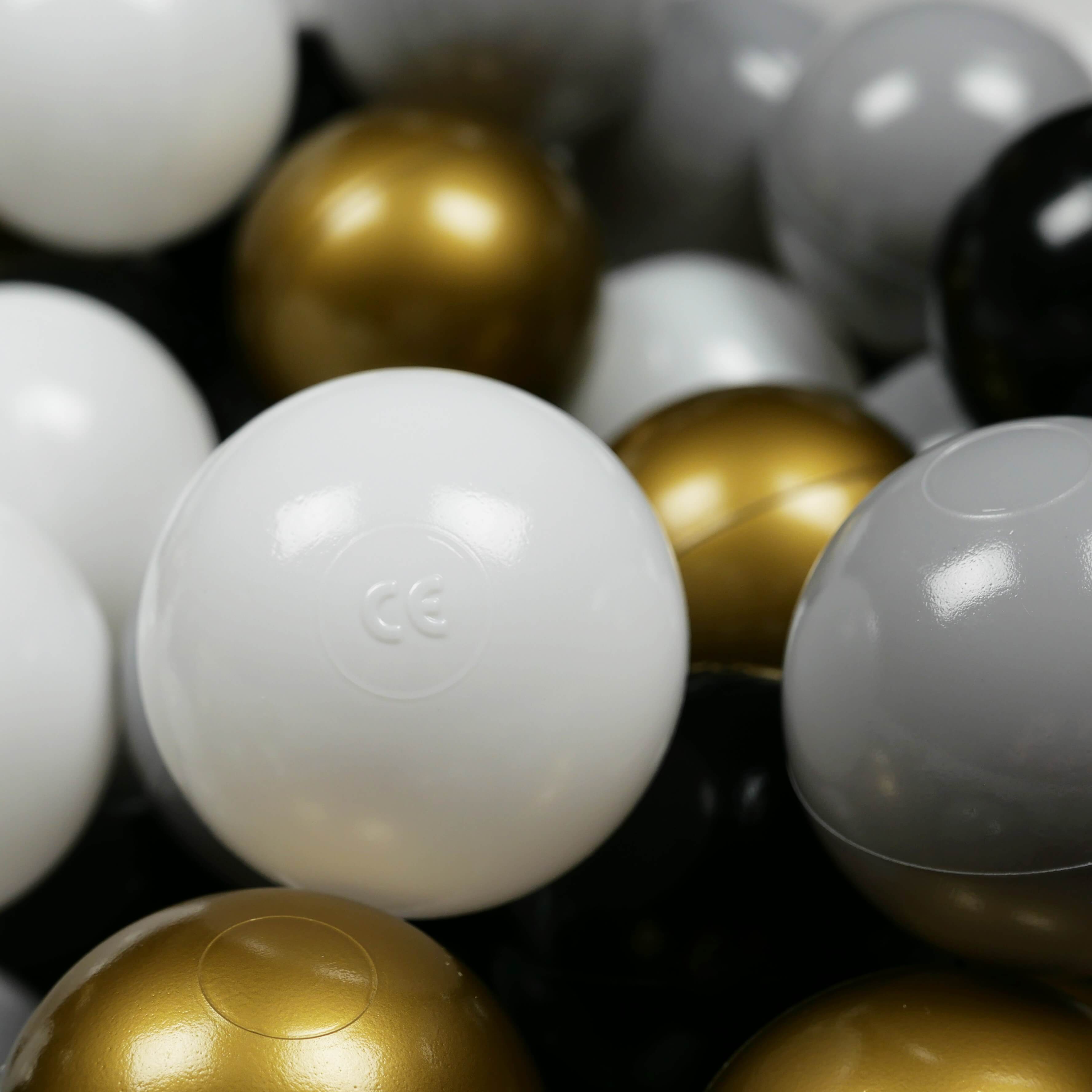 Play balls ø7cm 500 pieces white, gray, black, old gold