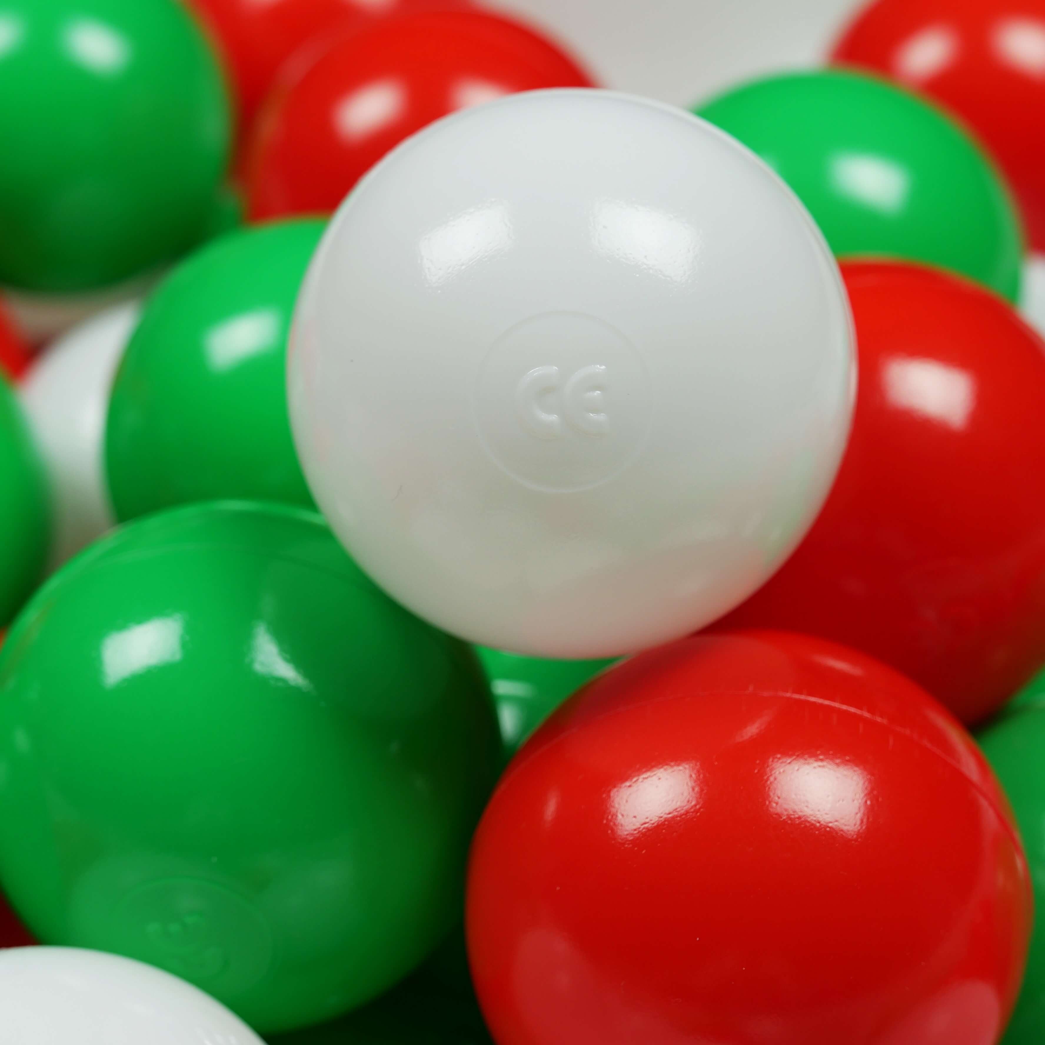 Game balls ø7cm 400 pieces white, green, red