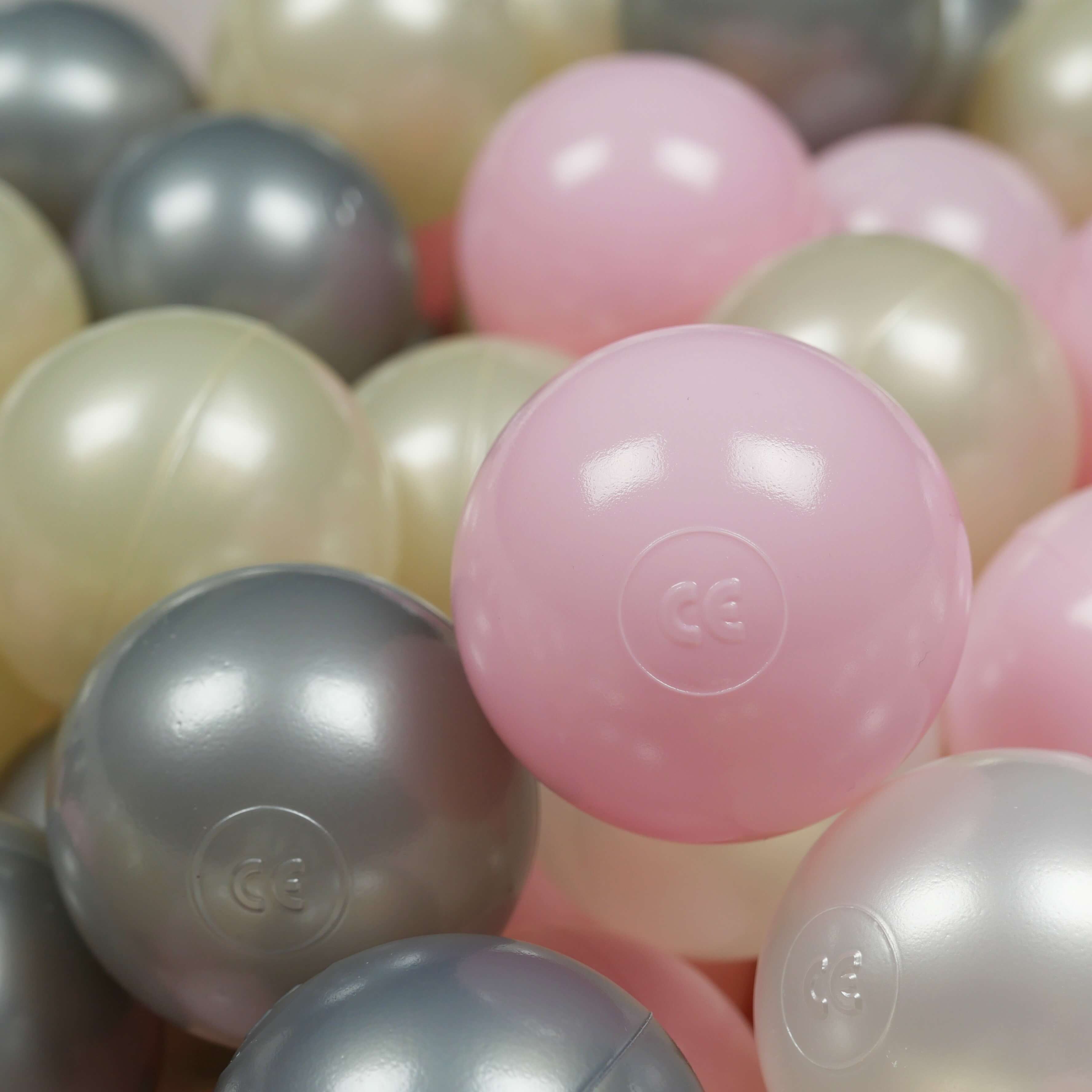 Play balls ø7cm 500 pieces light pink, light gold, pearl, silver
