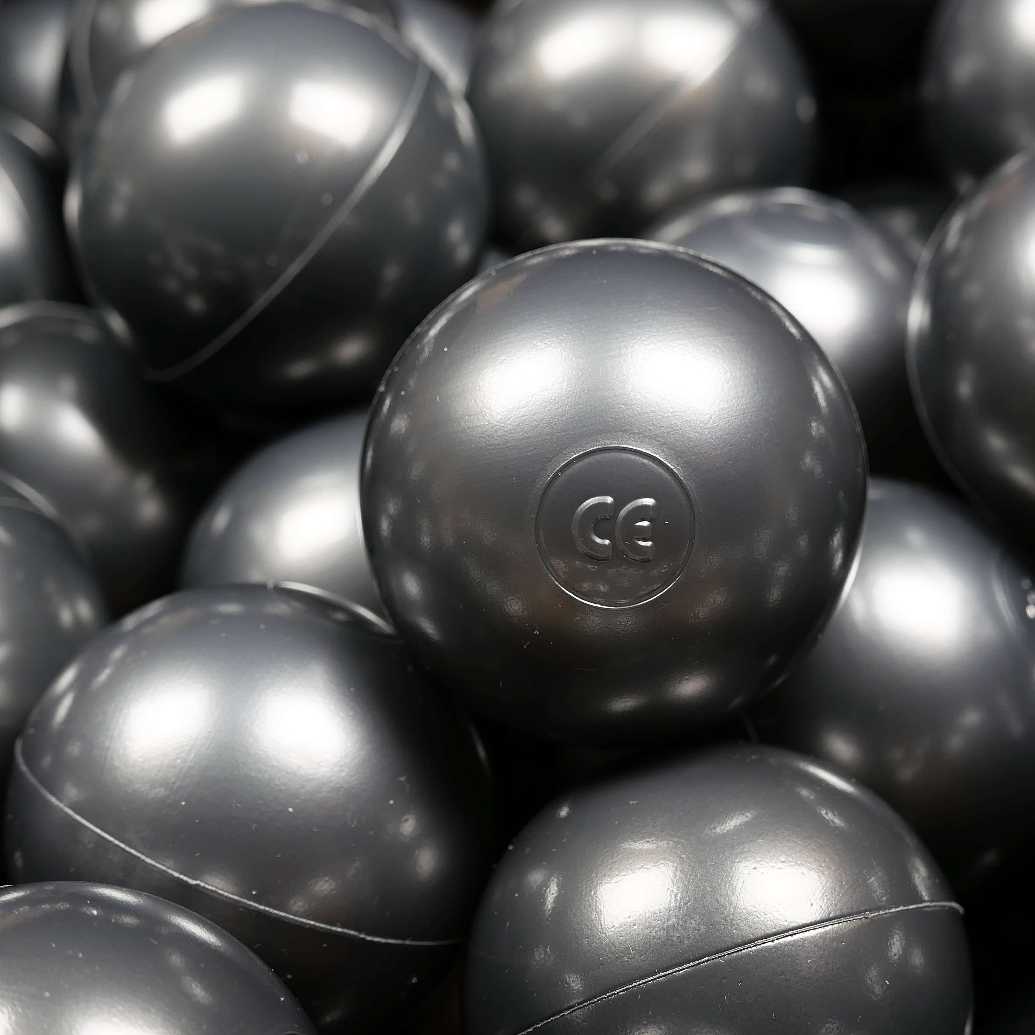Game balls ø7cm 200 pieces metallic graphite
