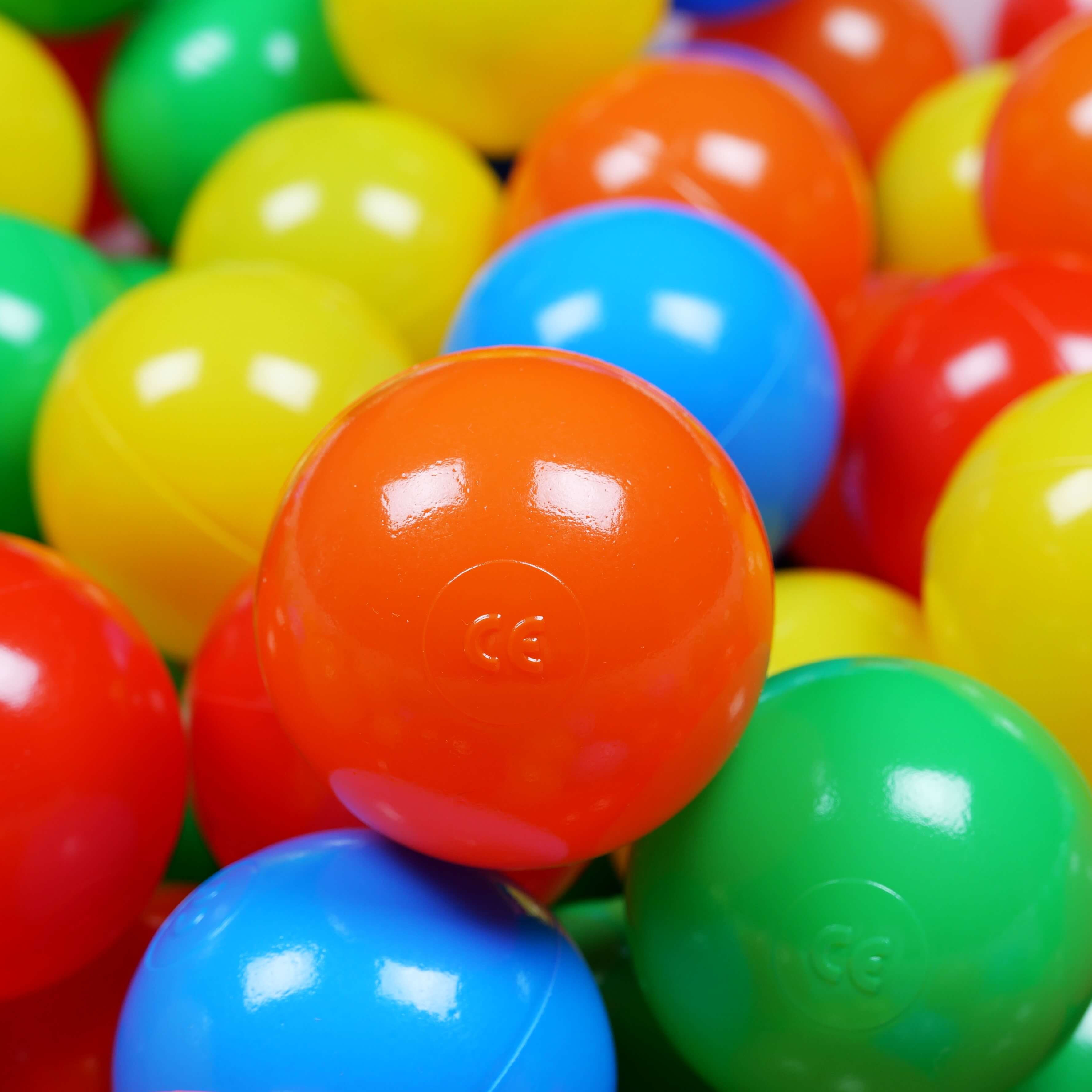 Game balls ø7cm 200 pieces green, yellow, orange, red, blue