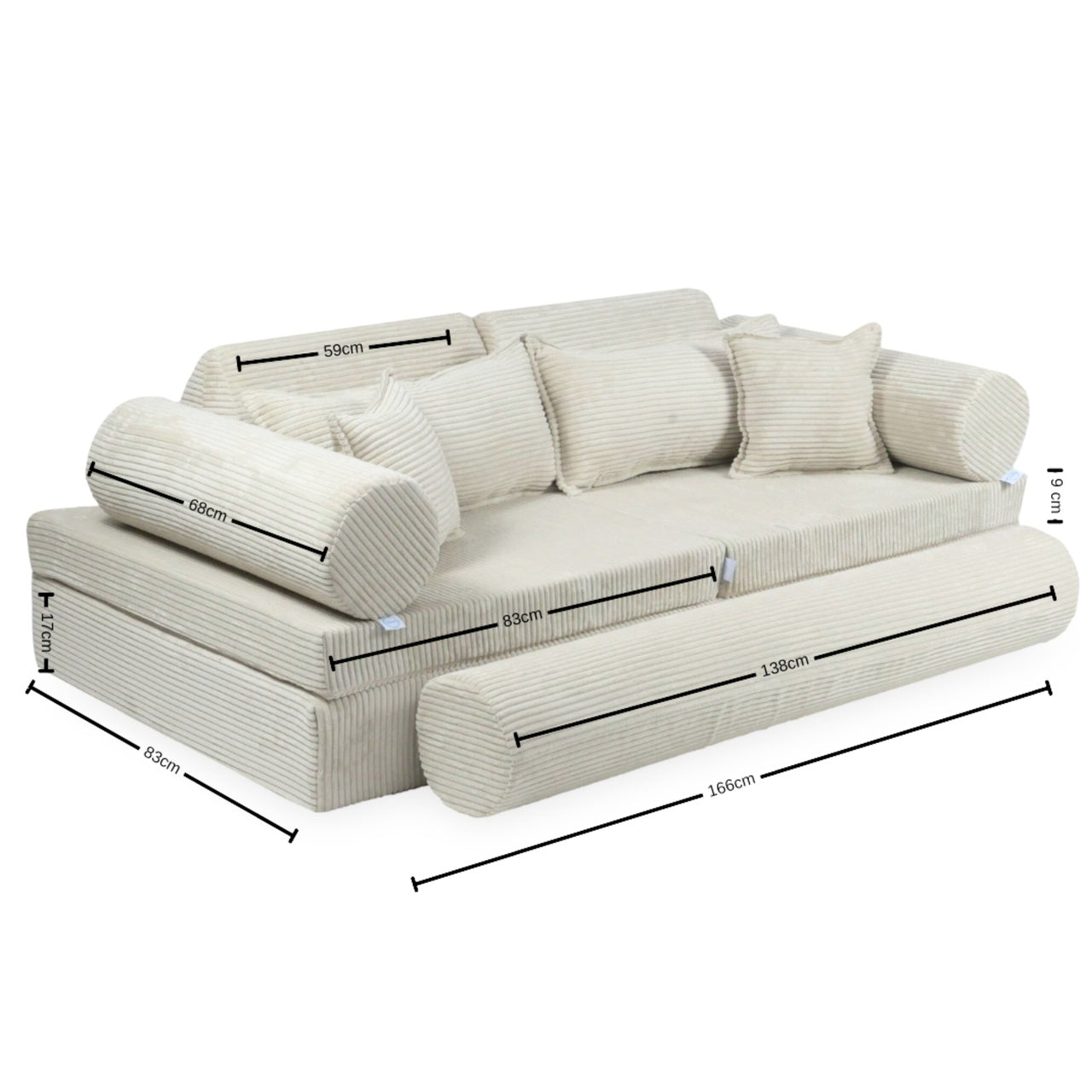 Montessori Play Sofa Deluxe White
