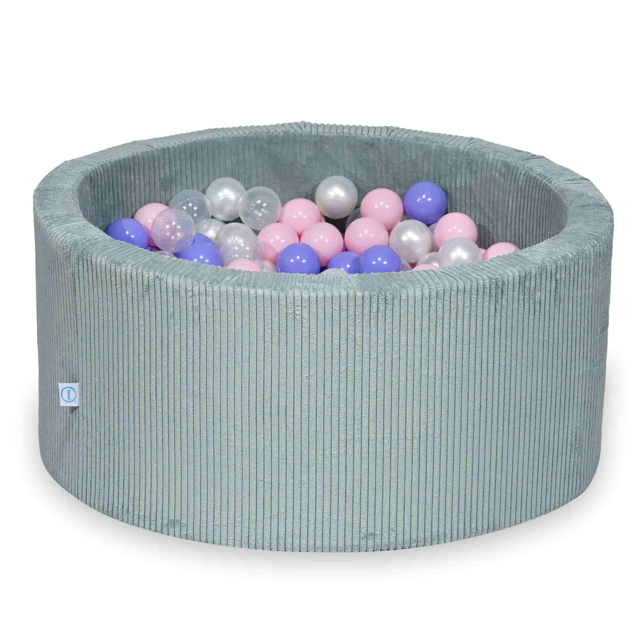 Ball Pit in corduroy light mint 90x40 cm with 300 balls