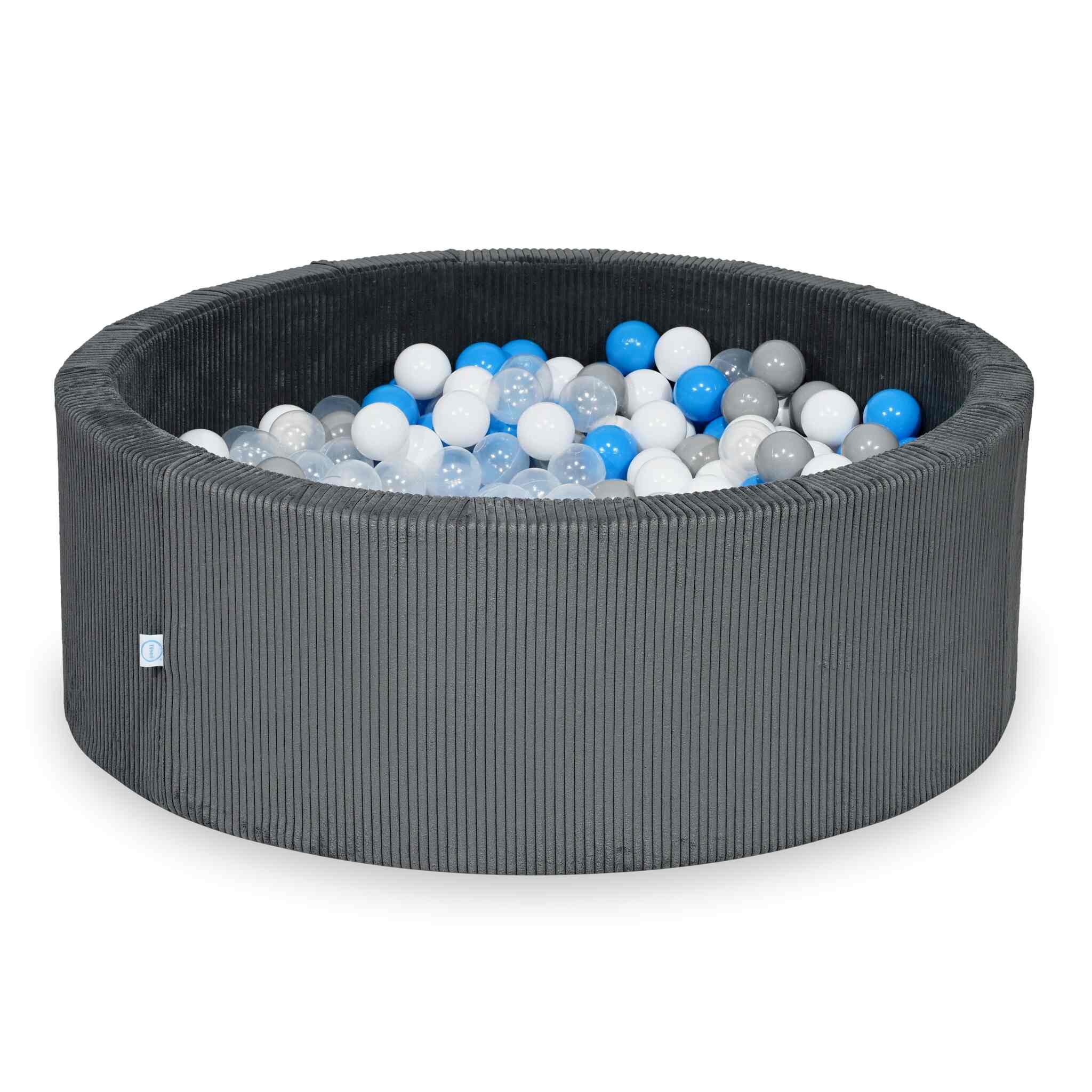 Ball Pit in corduroy graphite 110x40 cm with 500 balls