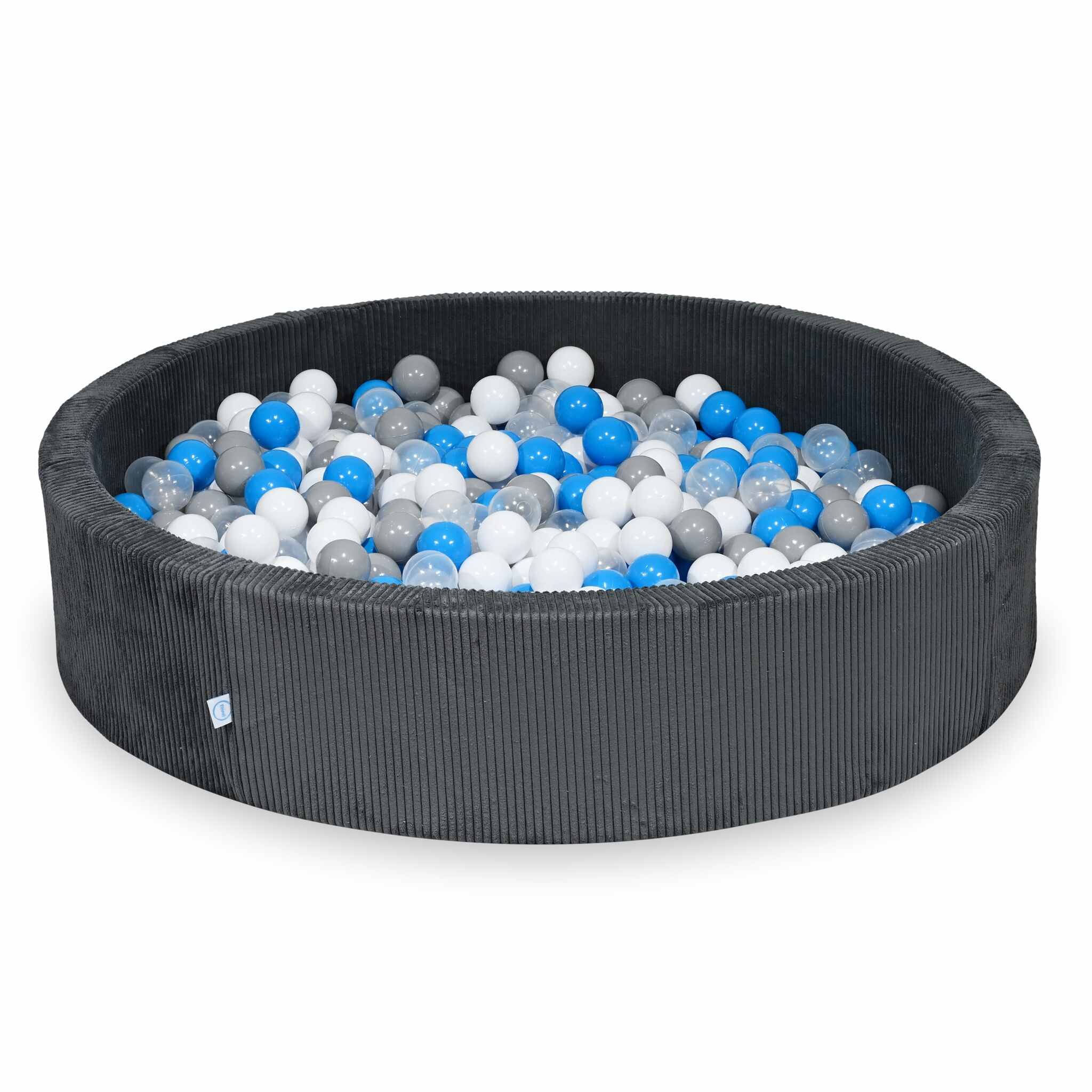 Ball Pit in corduroy graphite 130x30 cm with 600 balls
