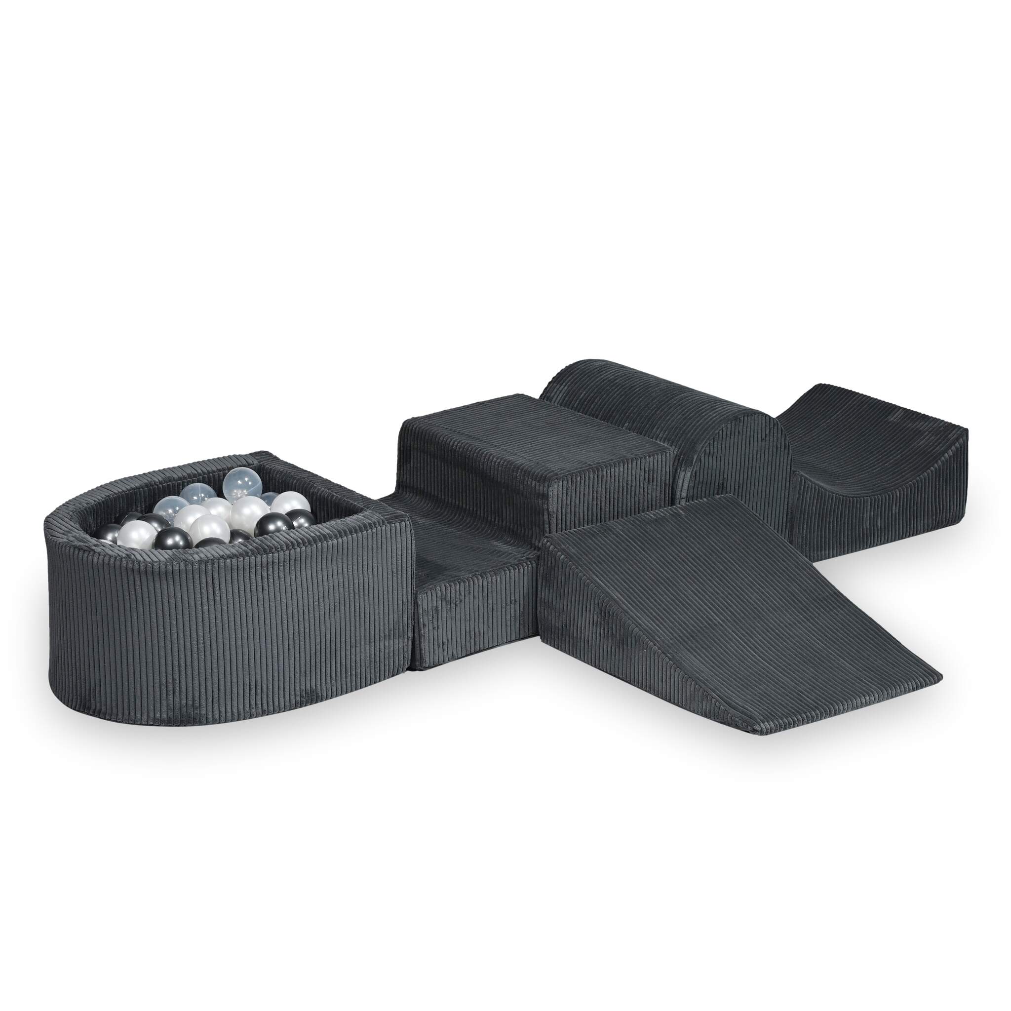 Foam playground with hill and micro corduroy graphite pool + 100 balls