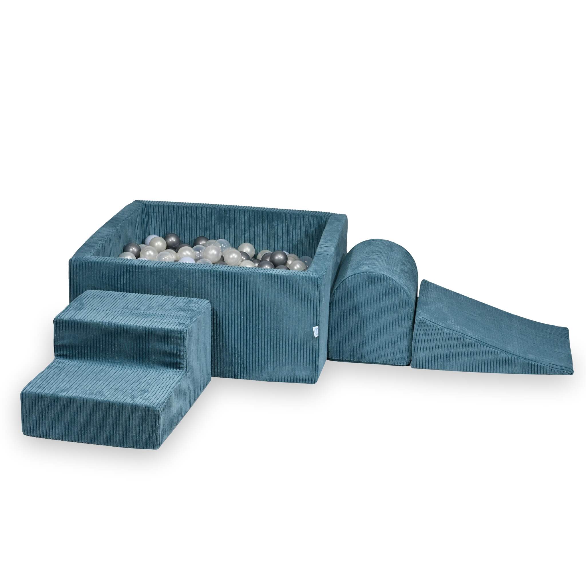 Foam playground with square ball pool children's play set 90x90x40 corduroy blue + 400 balls