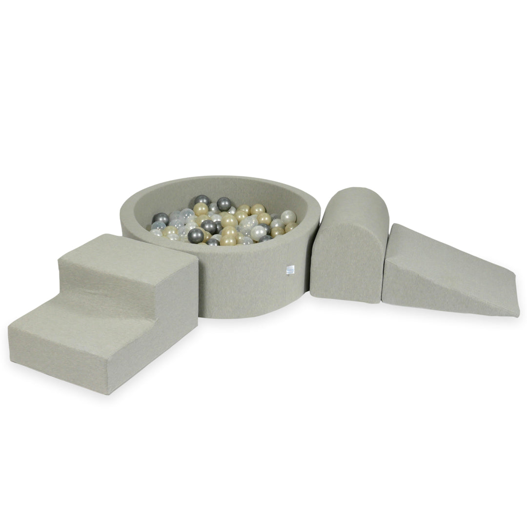 Foam play area with round pool 90x30 light gray + 200 balls