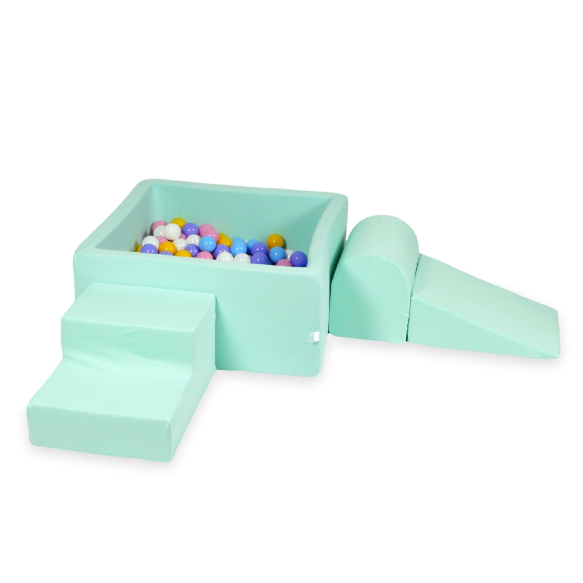 Foam play area with square ball pit children's play set 90x90x40 mint + 400 balls
