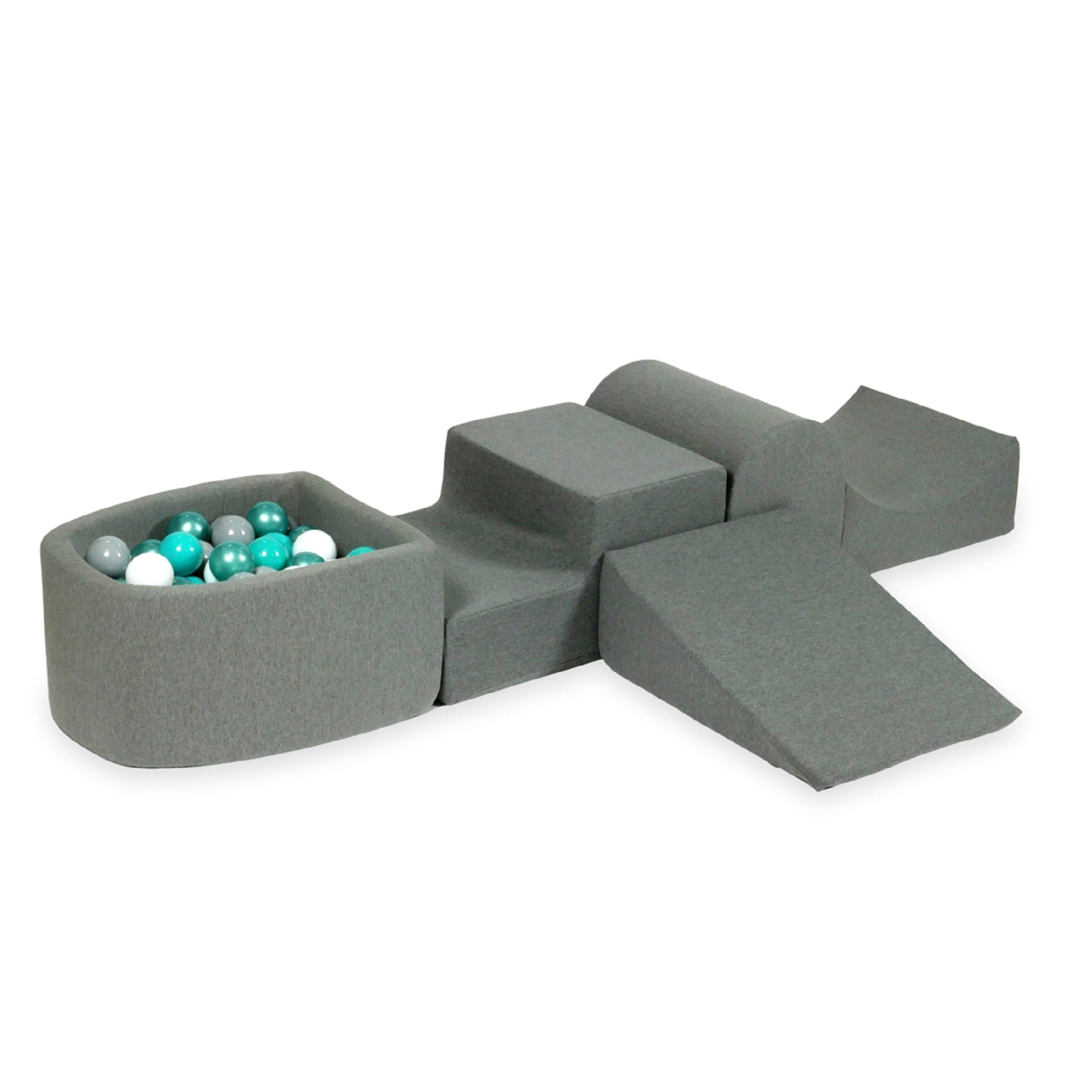 Foam play area with hill and micro gray pool + 100 balls