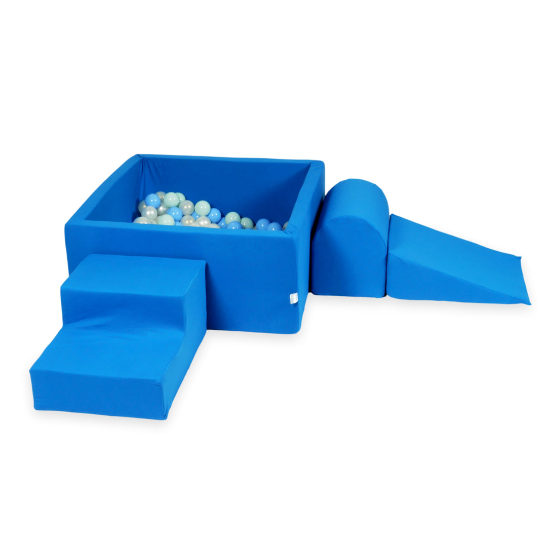 Foam play area with square ball pit children's play set 90x90x40 blue + 400 balls
