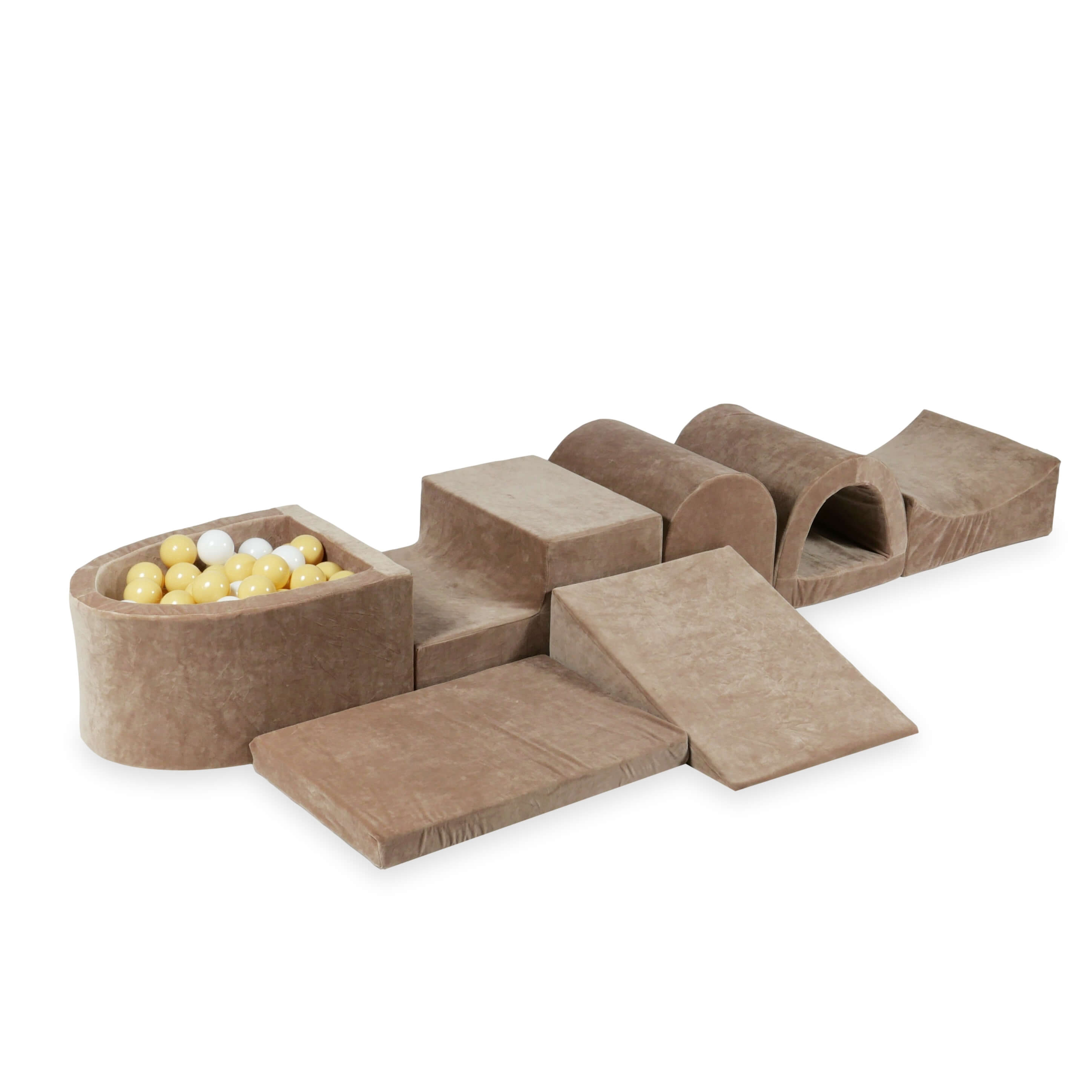 Larger foam play area with micro velvet soft brown pool + 100 balls