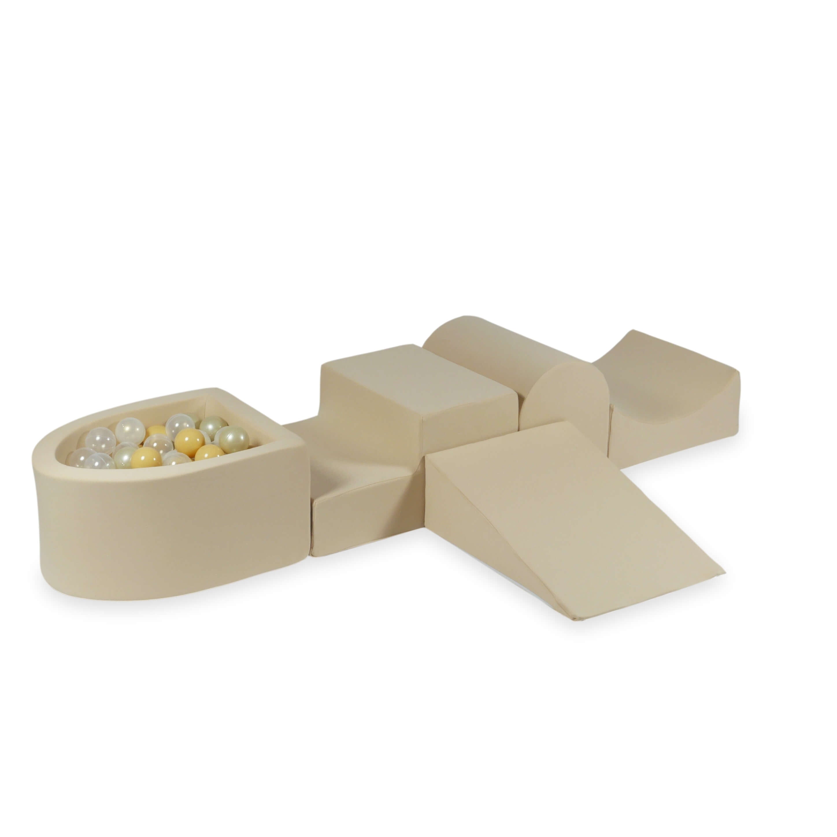 Foam play area with hill and micro beige pool + 100 balls