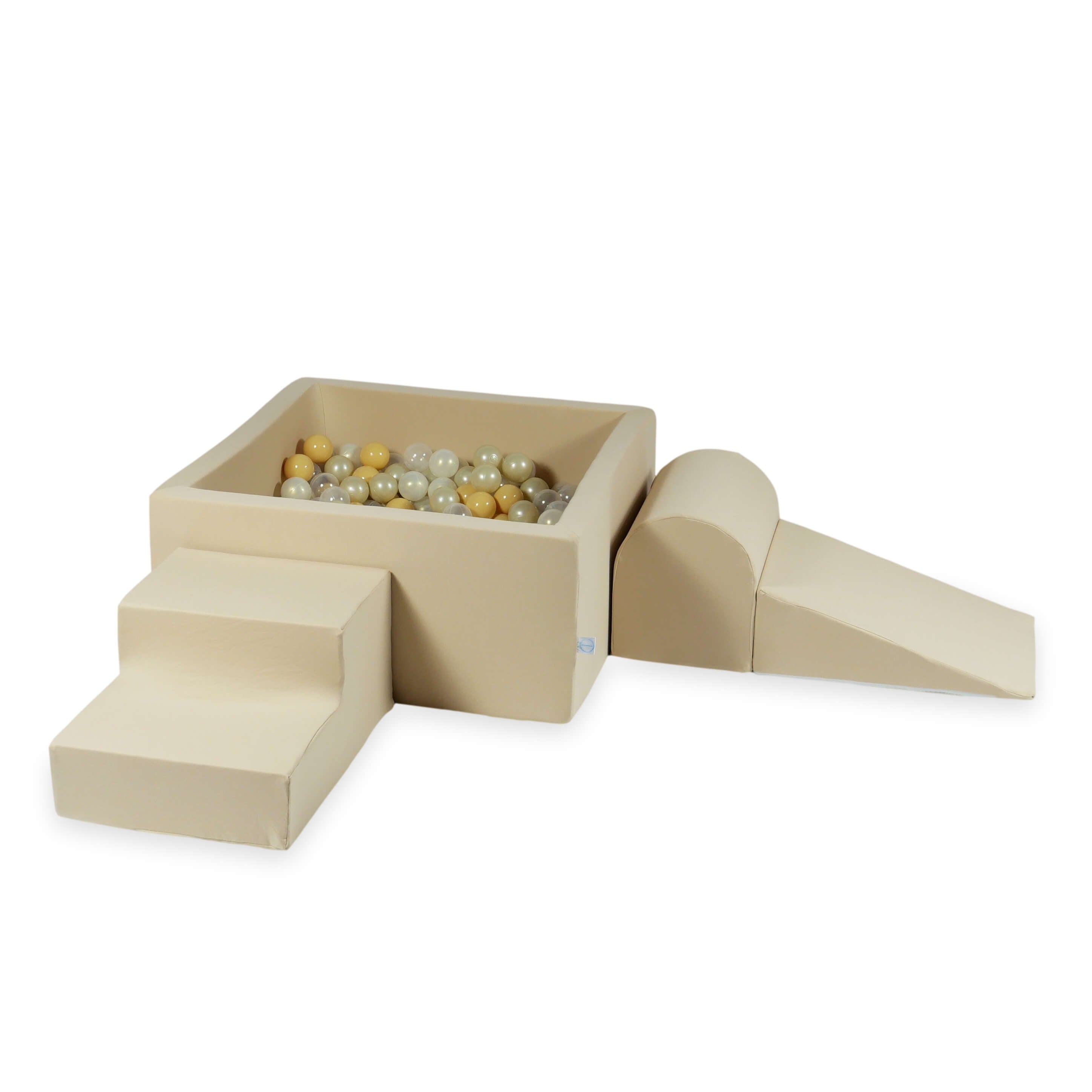 Foam play area with square ball pit children's play set 90x90x40 beige + 400 balls